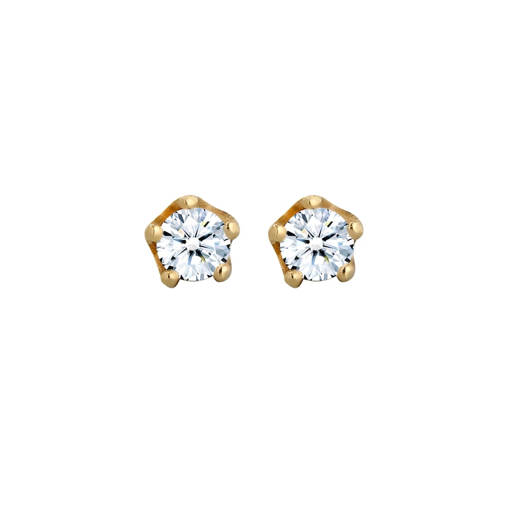 Elli DIAMONDS Paar Ohrstecker »Klassisch Elegant Diamant (0.22 ct.) 585 Gelbgold«
