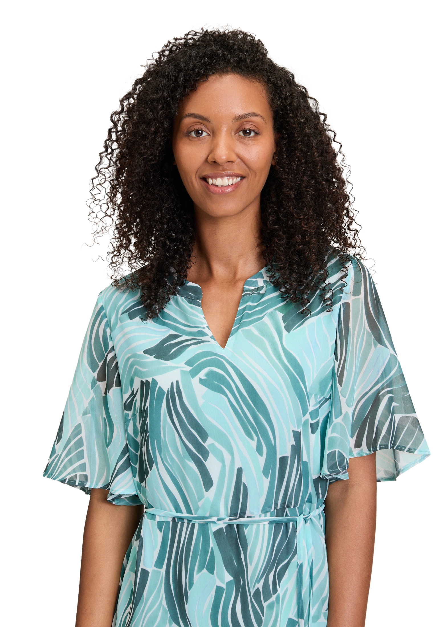Betty&Co Chiffonkleid »Betty & Co Chiffonkleid mit Flügelärmeln«, Druck