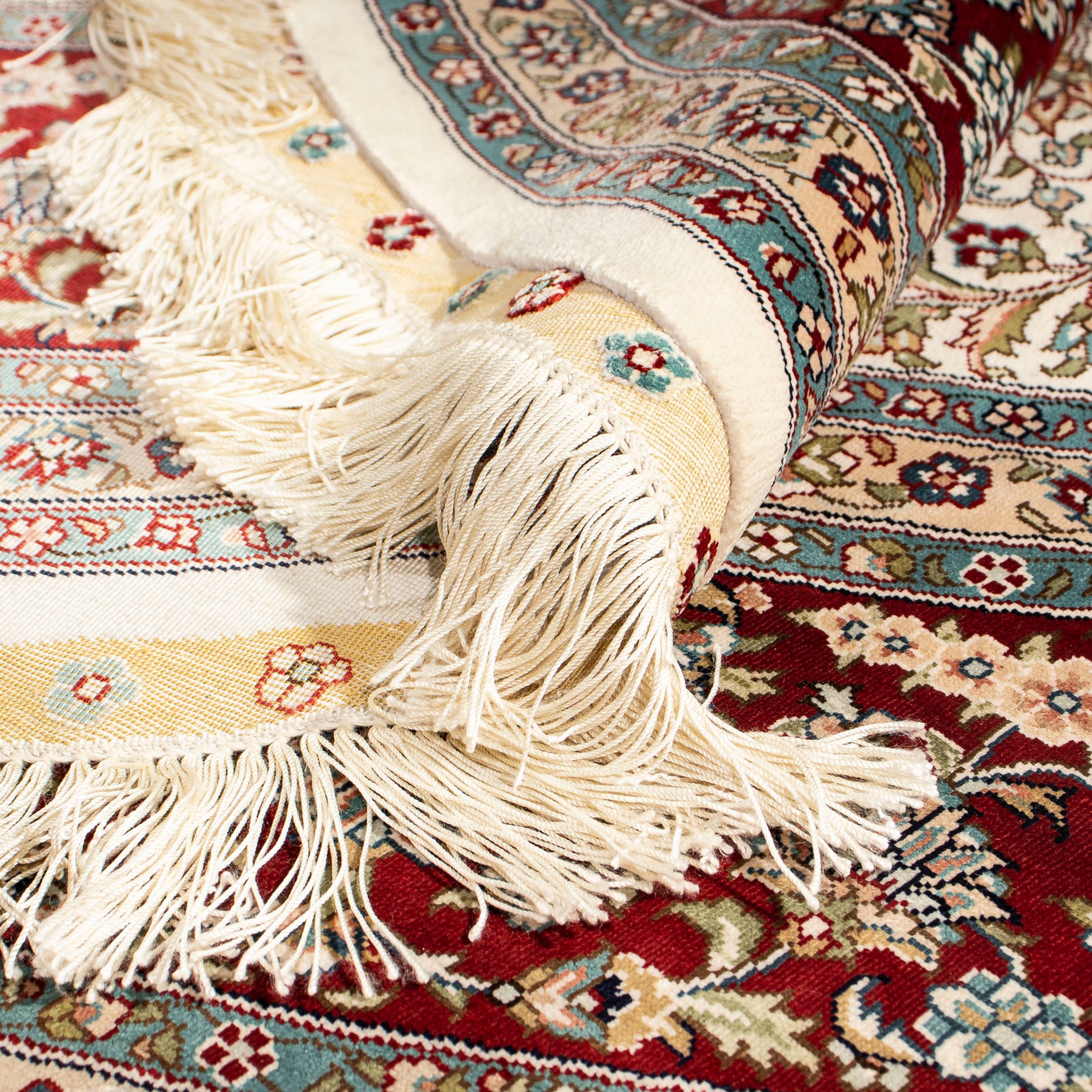 morgenland Orientteppich »Hereke rund - 185 x 185 cm - beige«, rund, Wohnzimmer, Handgeknüpft, Einzelstück mit Zertifikat