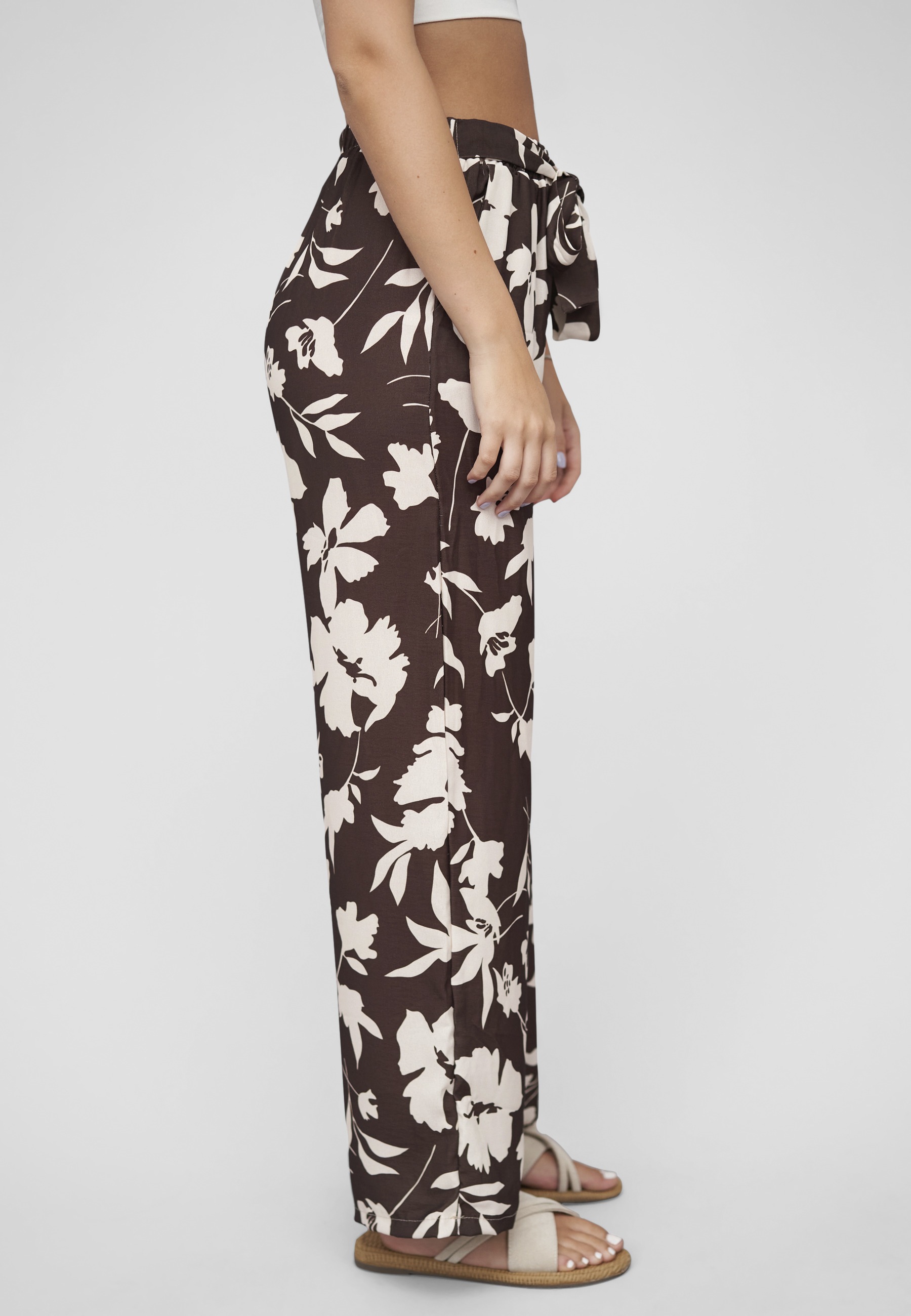 CLOUD 5IVE Stoffhose »CLOUD 5IVE Pants with tie belt and aop flower print«