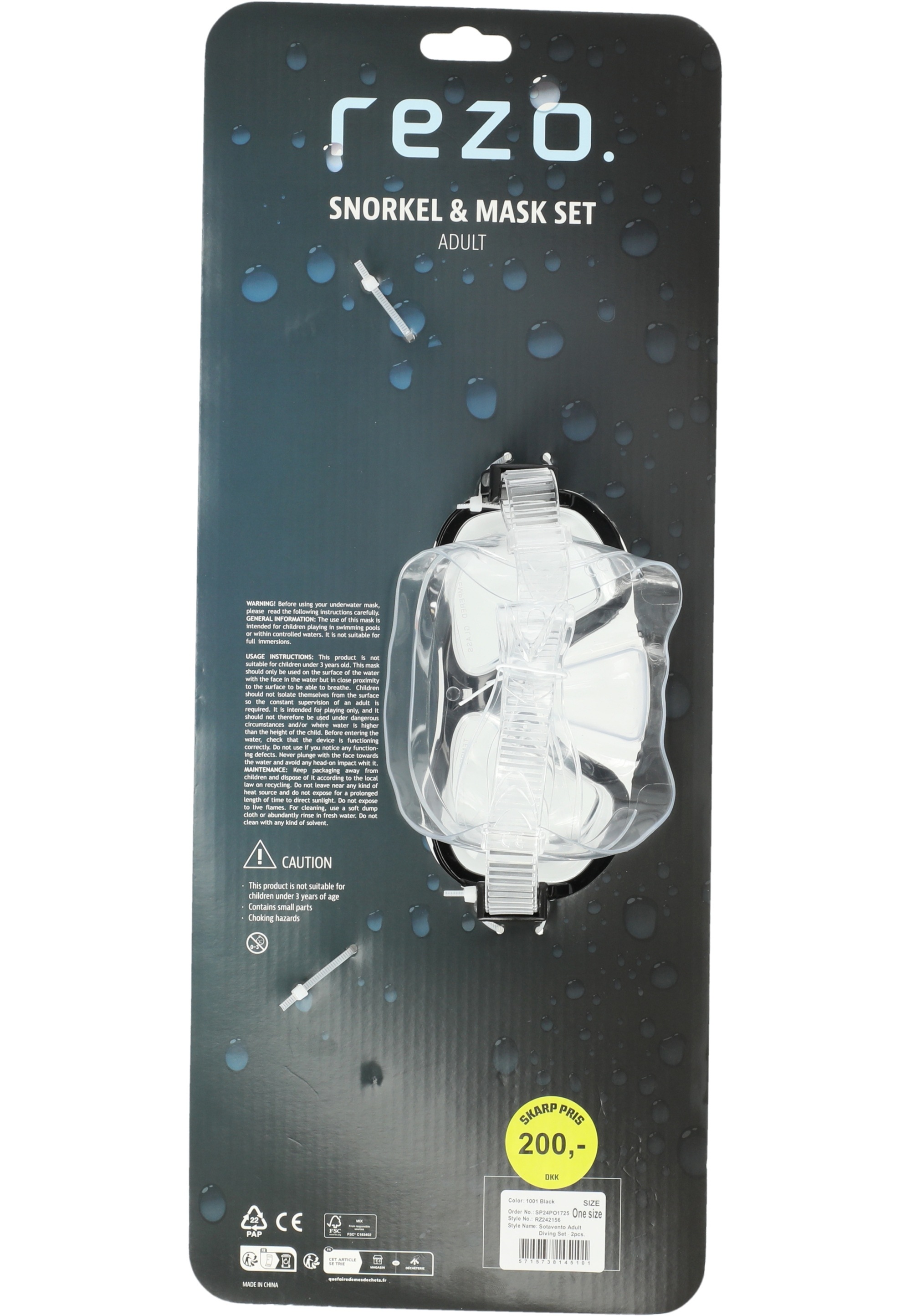 Thumbnail - Rezo Taucherbrille "Sotavento" mit cleverem Wasserstopp