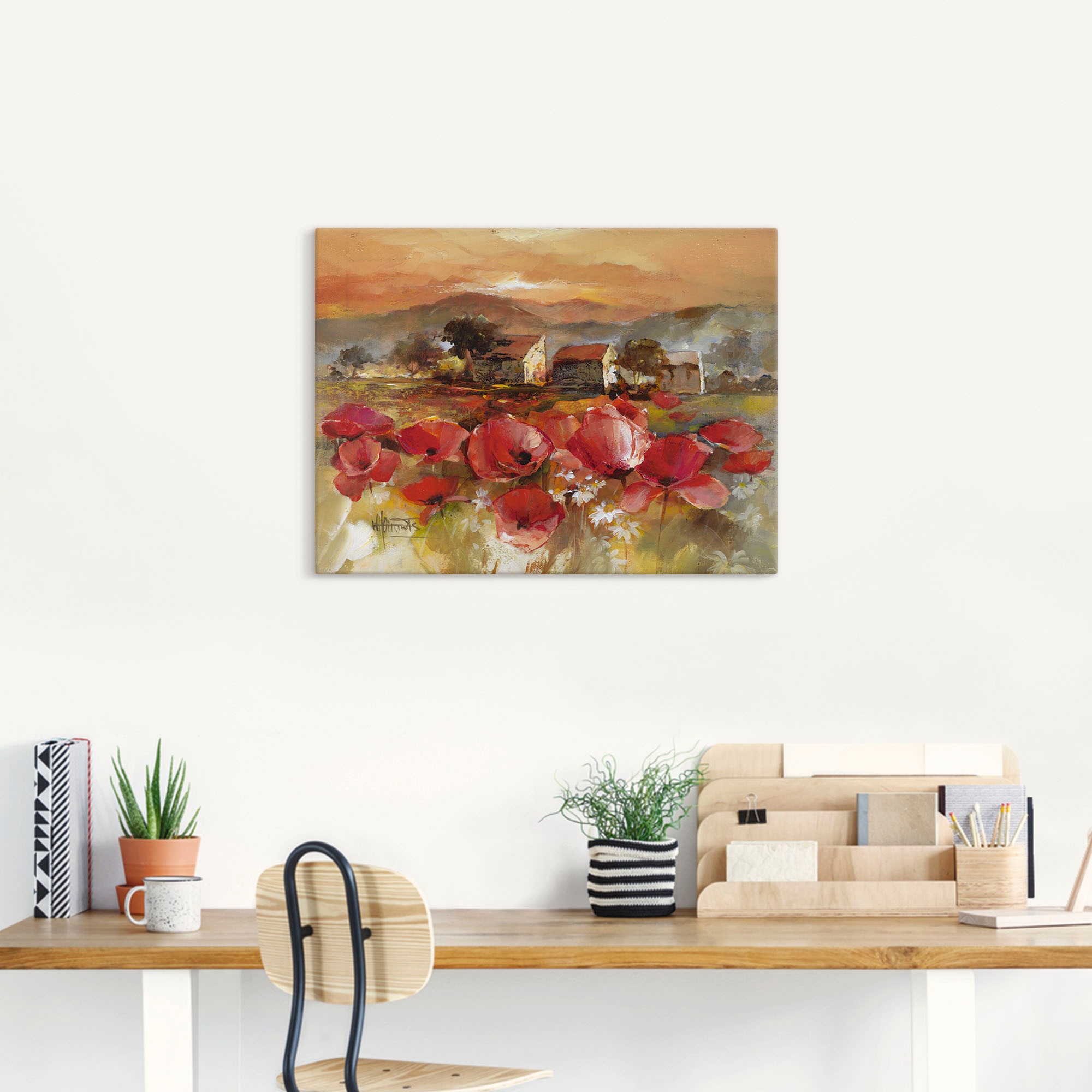 Artland Leinwandbild "Toskana Romantic II" Blumen 1 Stk. tlg. auf Holzrahme günstig online kaufen