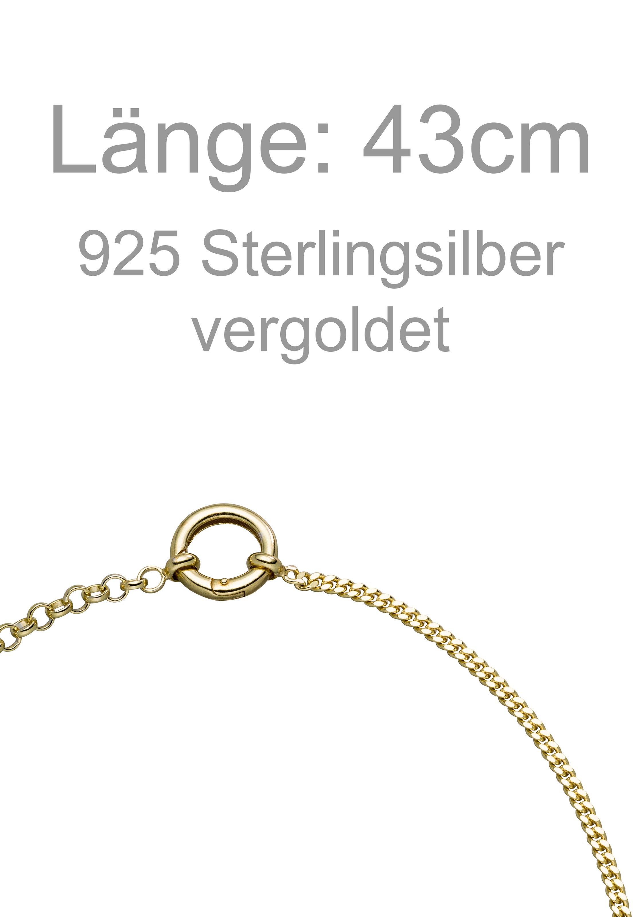 JOBO Kette ohne Anhänger »Split-Chain Statement« 925 Silber vergoldet 43 cm