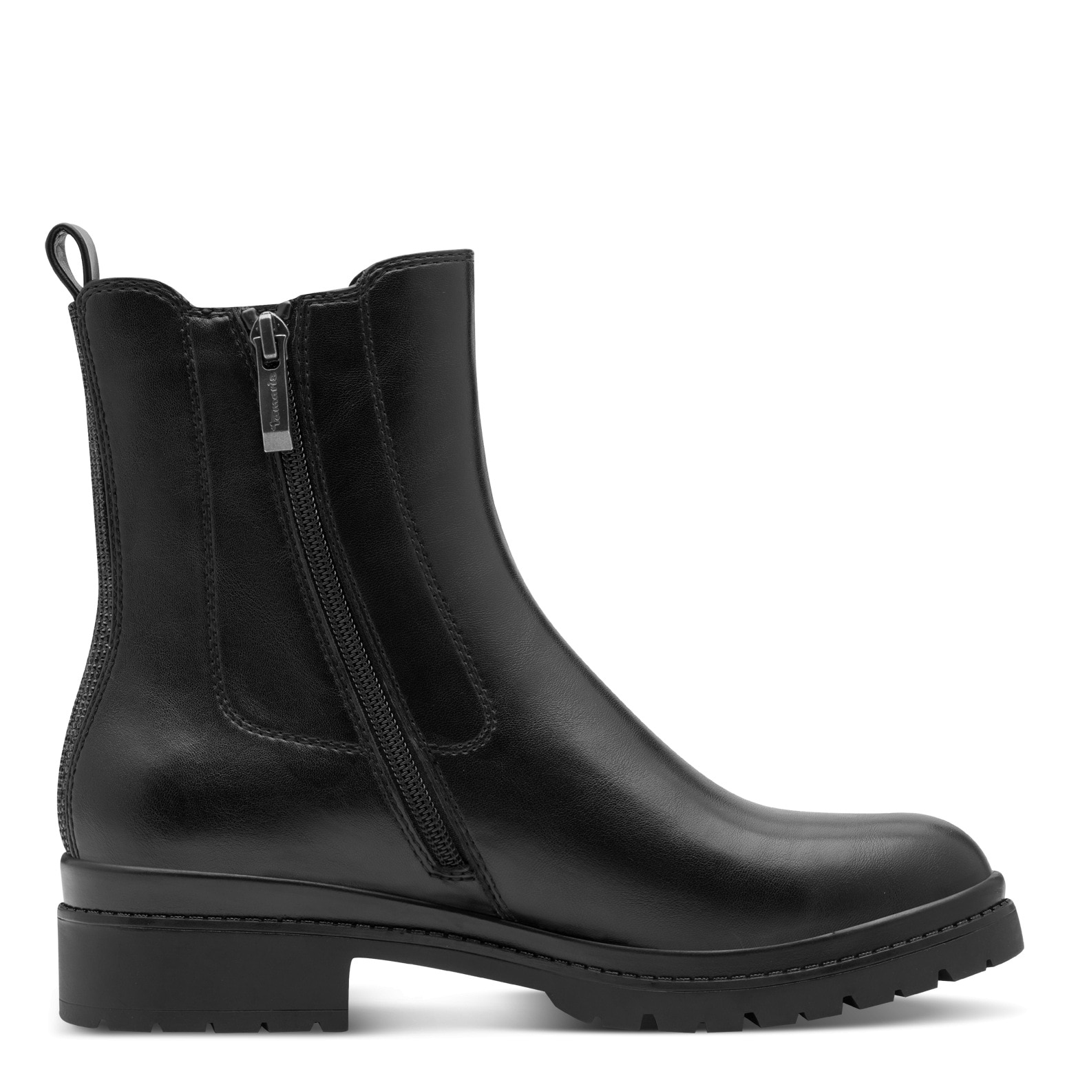 Tamaris Chelseaboots, Blockabsatz, Basic, Stiefelette in veganer Verarbeitung