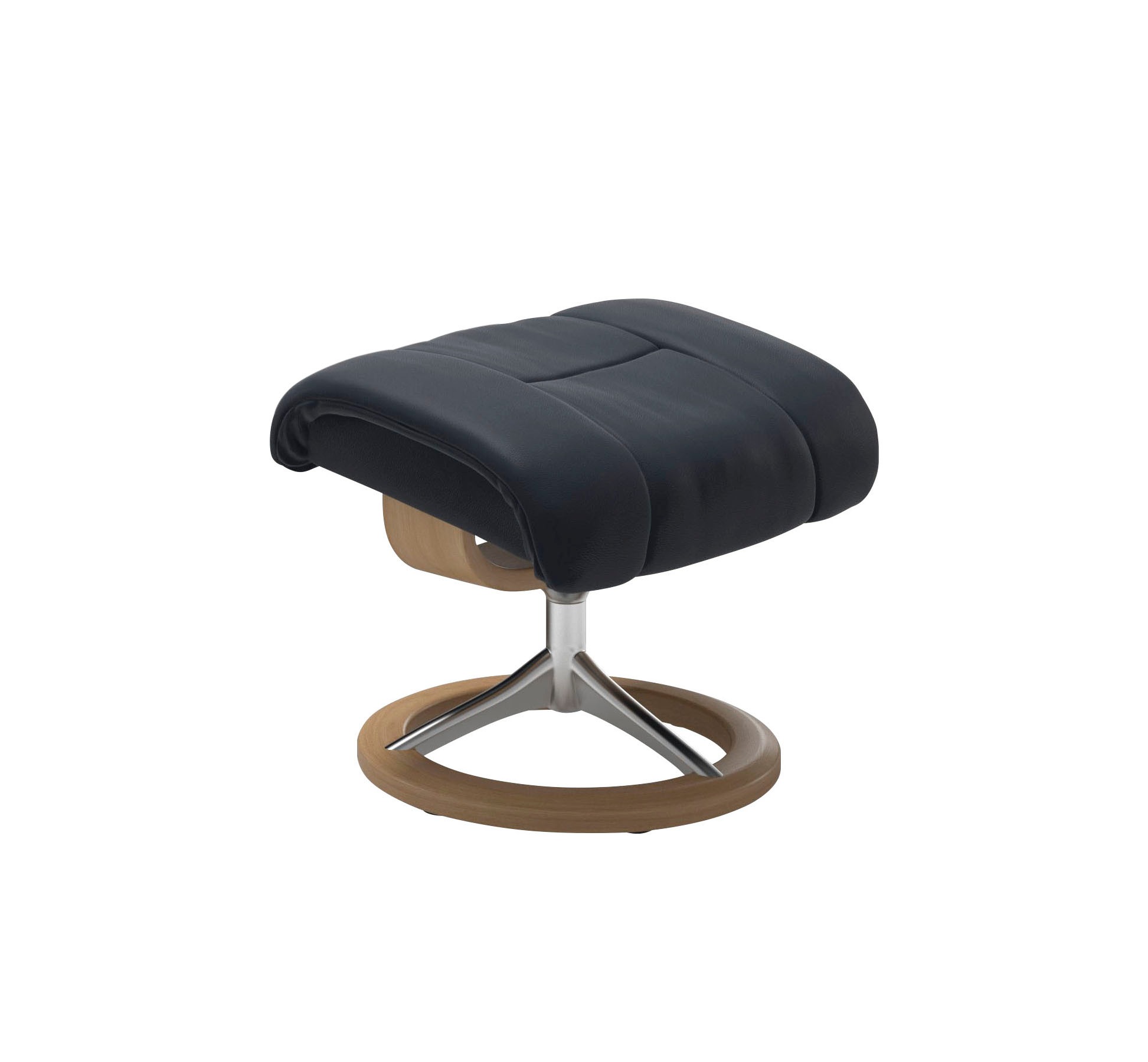 Thumbnail - Stressless Relaxsessel "Reno" Set, Relaxsessel mit Hocker, mit Hocker, mit Signature Base, Größe S, M & L, Gestell Eiche