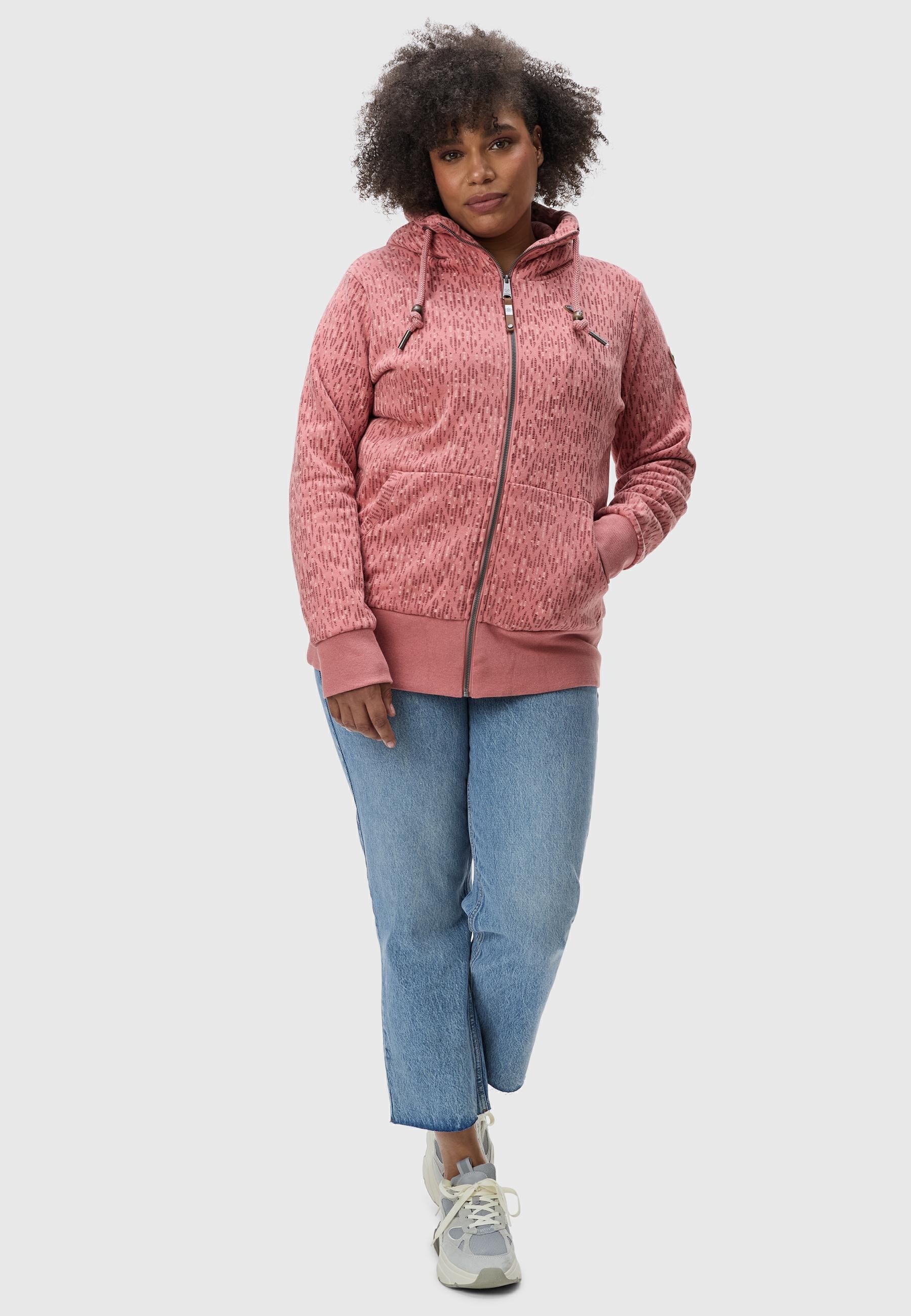 Ragwear Sweatjacke »Neska Print Zip Plus«, Cooler Damen Zip-Hoodie mit Kapuze und Print