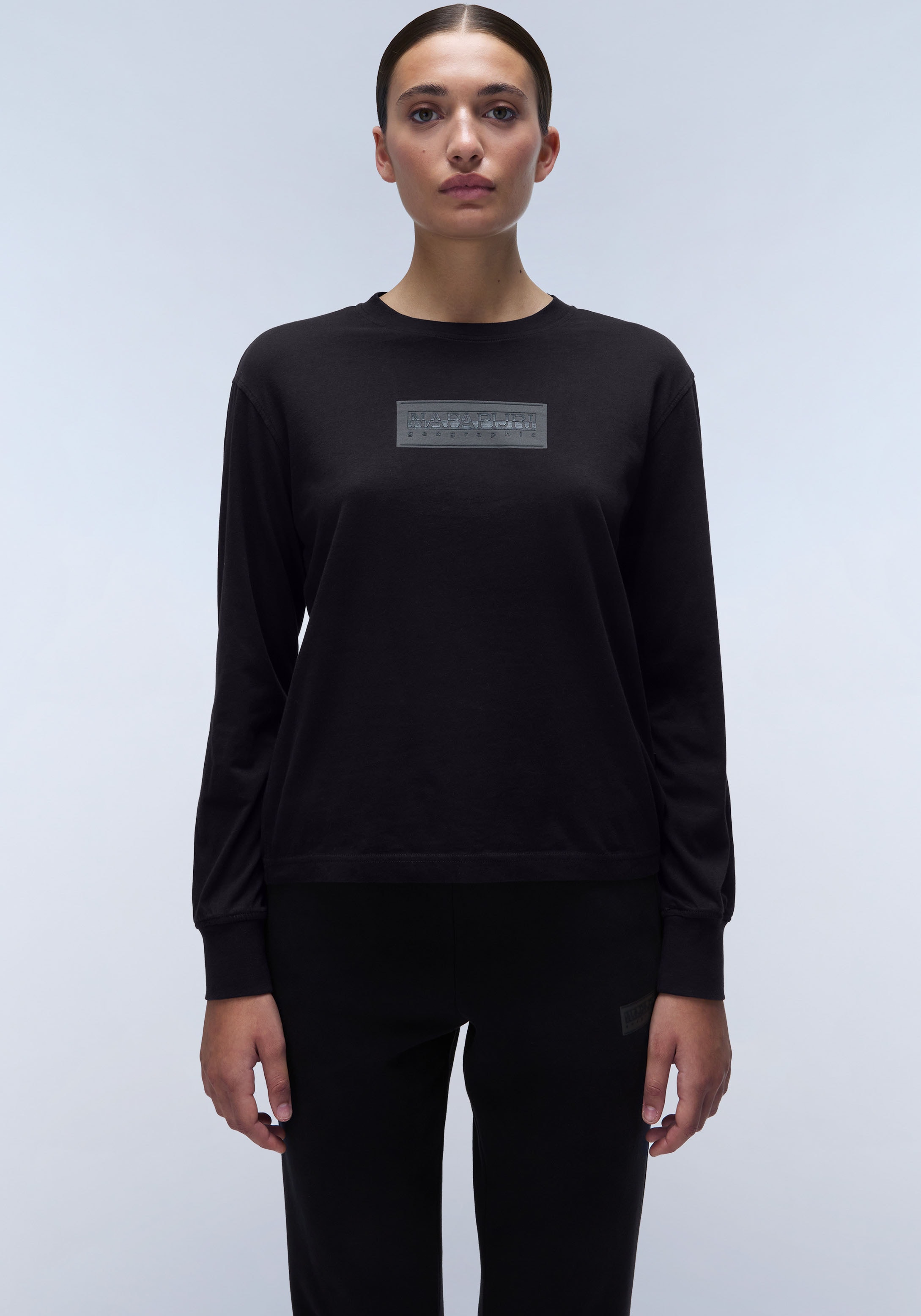 Napapijri Langarmshirt "SUZE", mit großem Logoprint