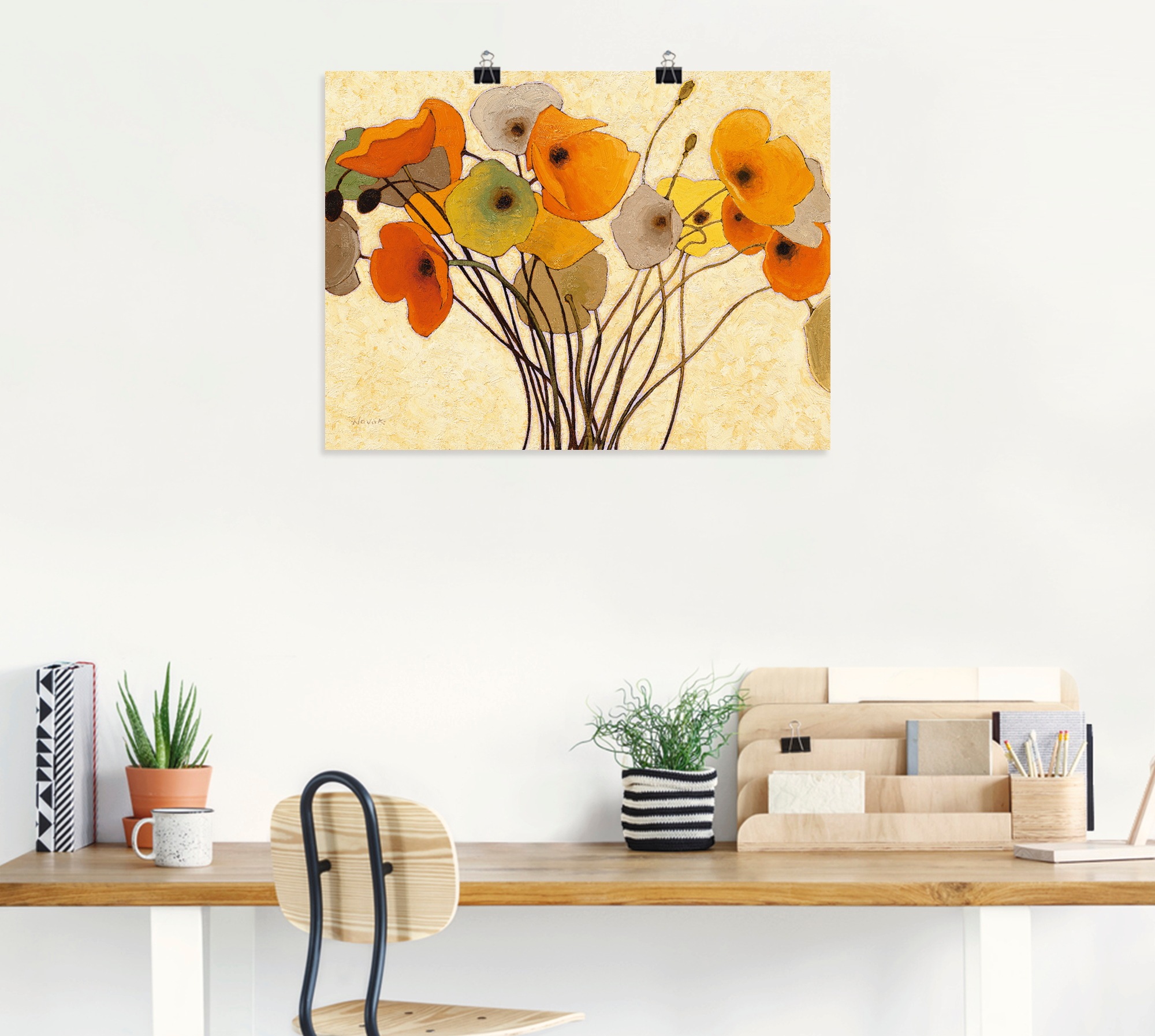 Wandbild ARTLAND "Kürbismohn I", orange (farbe bild(er): orange), B:40cm H:30cm, Bilder, als Leinwandbild, Poster in verschied. Größen 2