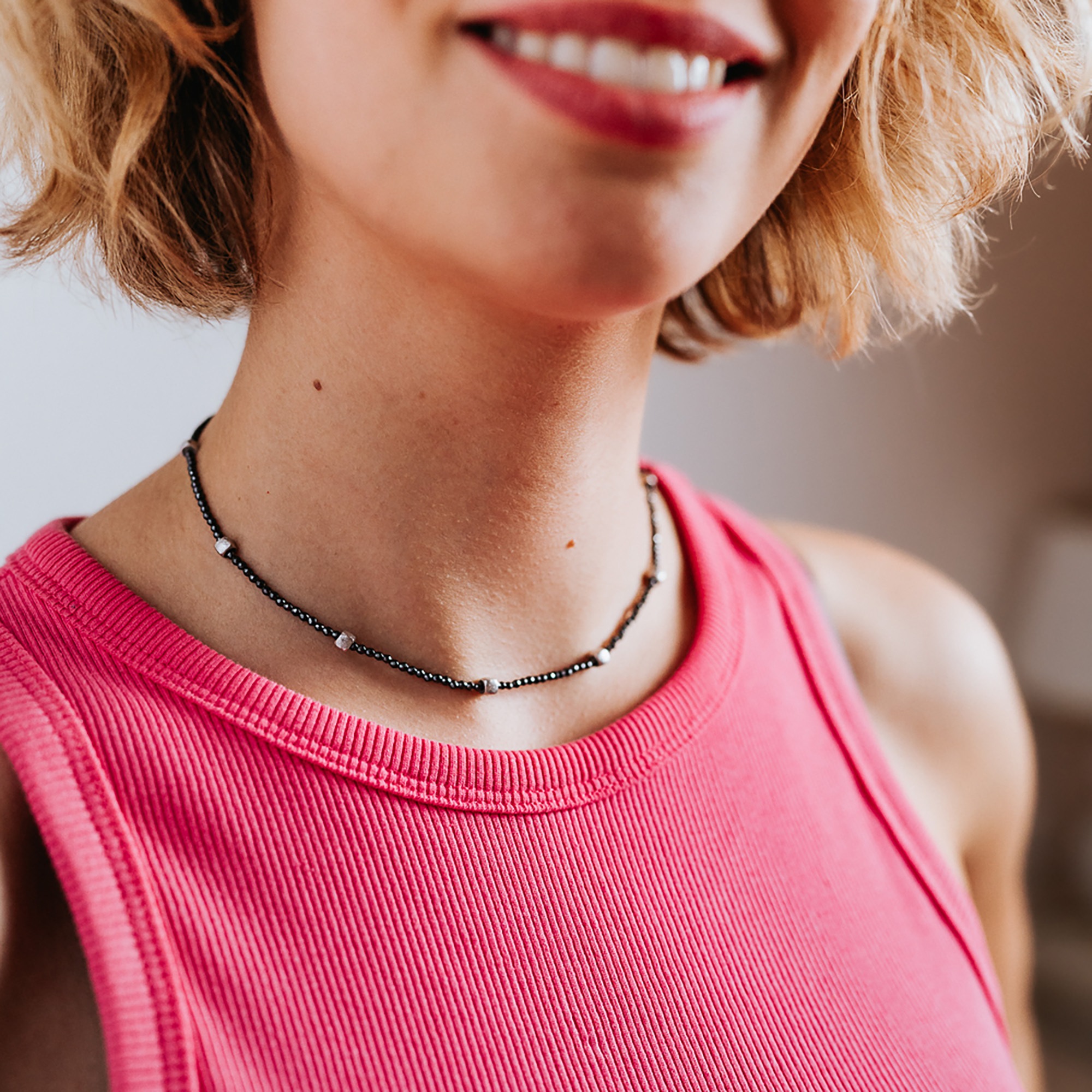 Julie Julsen Collierkettchen »925/- Sterling Silber rhodiniert Hämatit grau 43 cm«