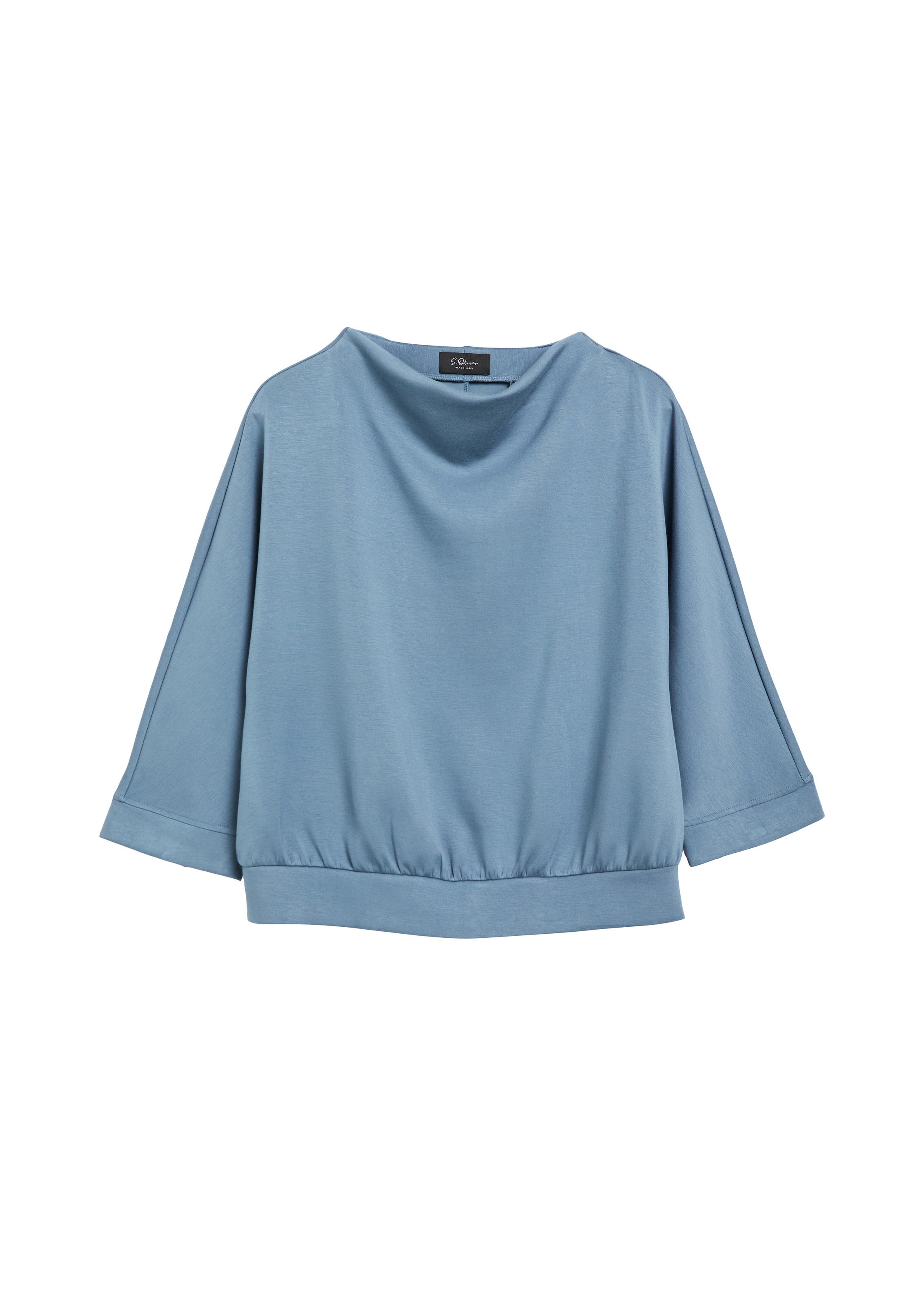 s.Oliver BLACK LABEL Longsweatshirt , Shirt mit Wasserfallkragen und 3/4-Arm
