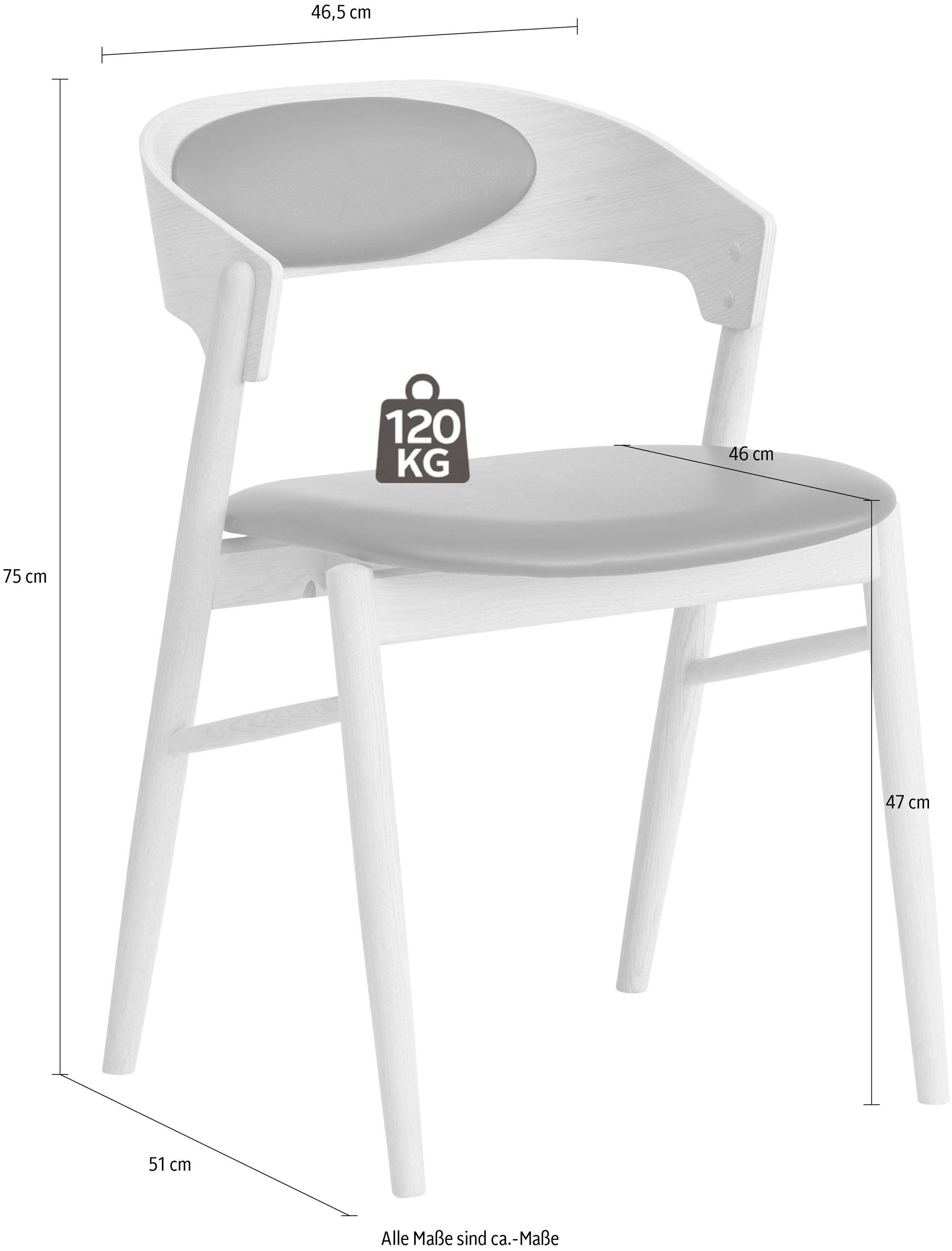 Hammel Furniture Holzstuhl »Findahl (Set), 2 aus Springer«, mit Leder by | Sitz kaufen Hammel und BAUR Rückenpolster St., Massivholz
