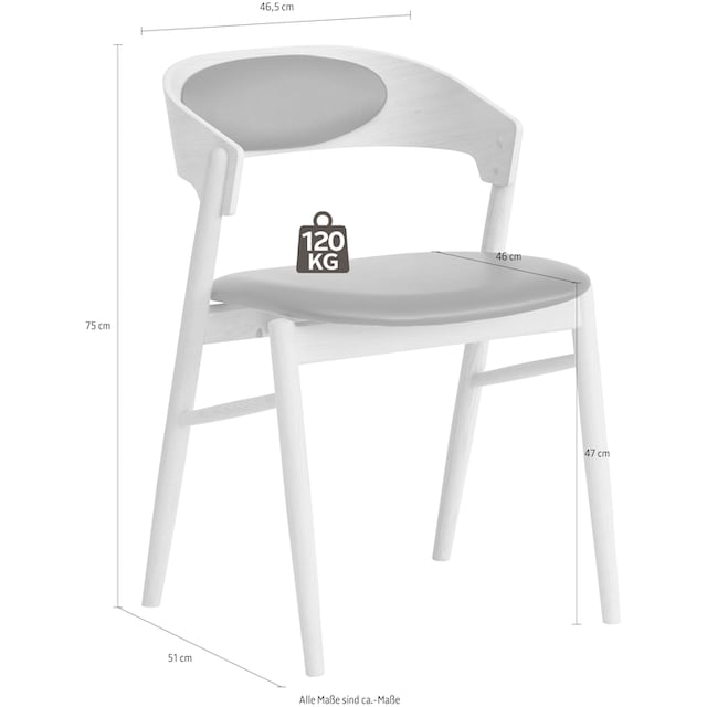 Hammel Furniture Holzstuhl »Findahl by Hammel Springer«, (Set), 2 St.,  Massivholz, mit Sitz und Rückenpolster aus Leder kaufen | BAUR