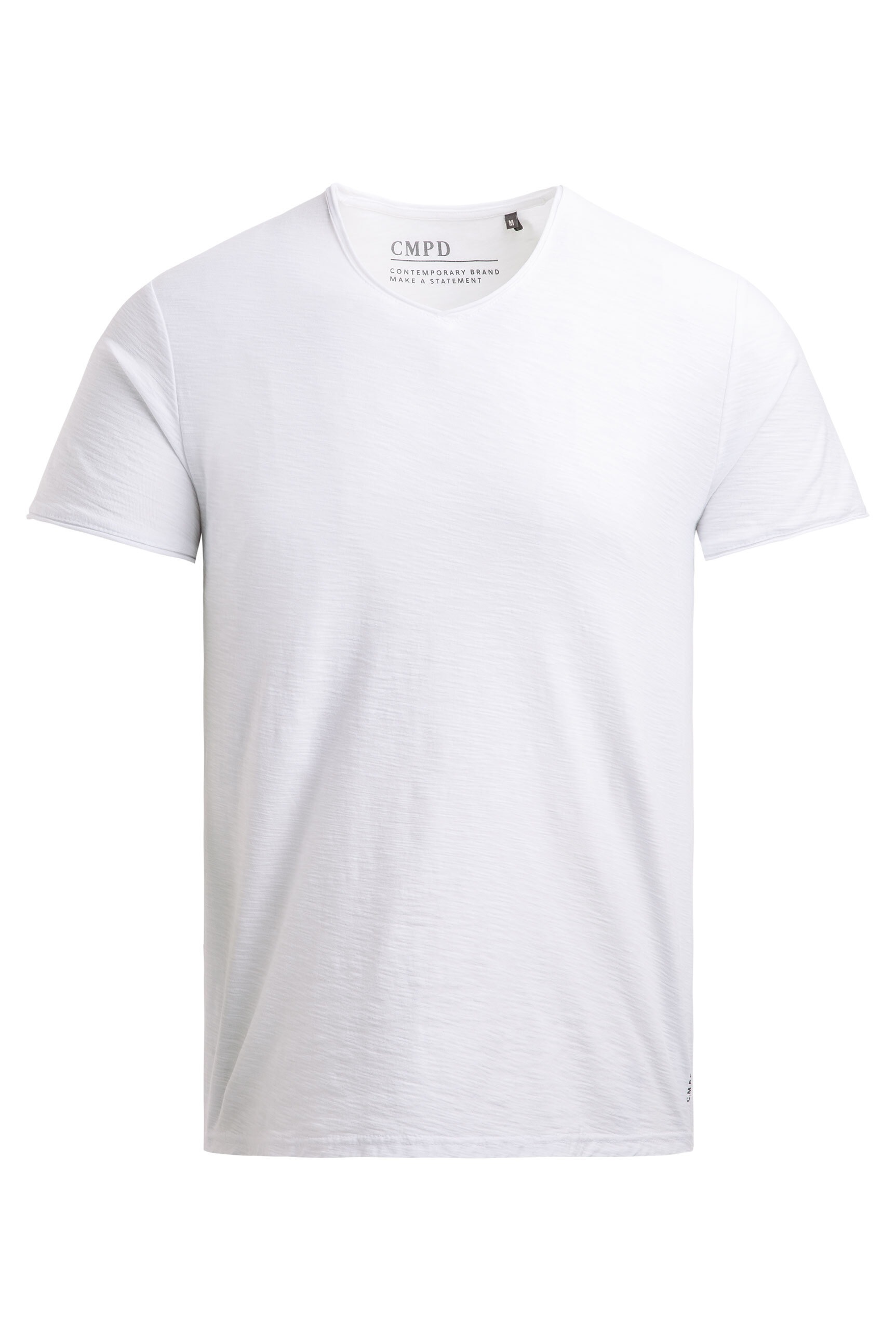 CMPD V-Shirt mit offener Kante am Ausschnitt