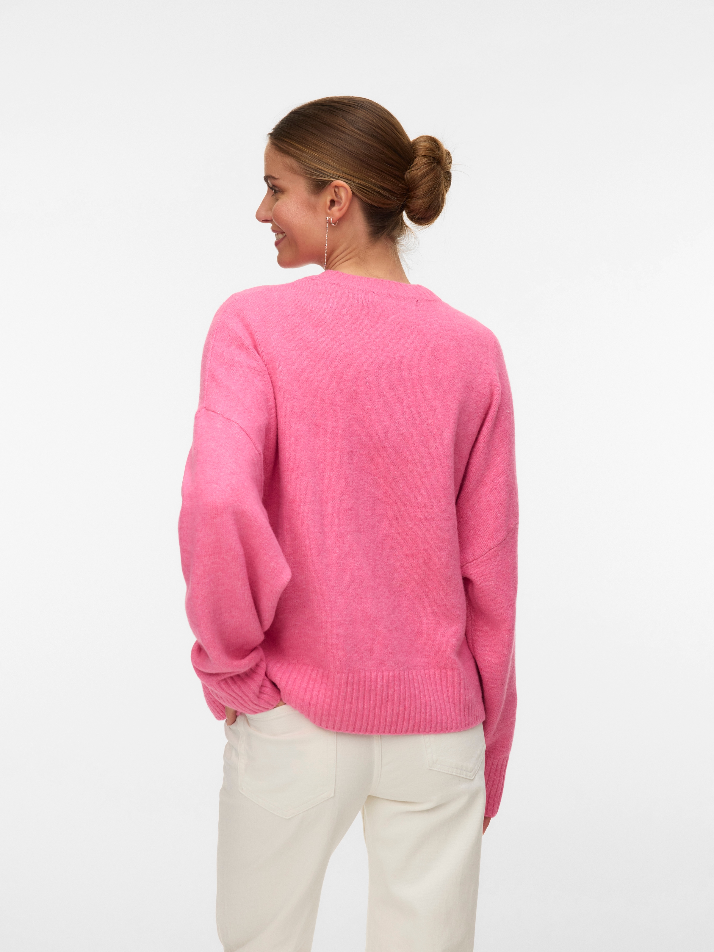Vero Moda Strickpullover »VMBOOM LS O-NECK PULLOVER GA NOOS« Materialmix, loose fit