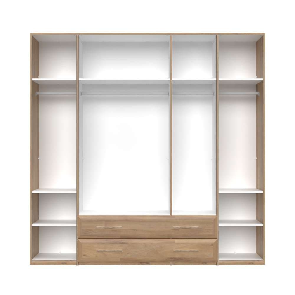 Home affaire Kleiderschrank »Gala, beige hochglänzend UV lackiert, kratzfest, FSC-zertifiziert«, (abgerundete Schubladen aus MDF im Holzdekor, soft-close), hoher Schrank (224cm), wahlweise in 4 Breiten, Made in Europe