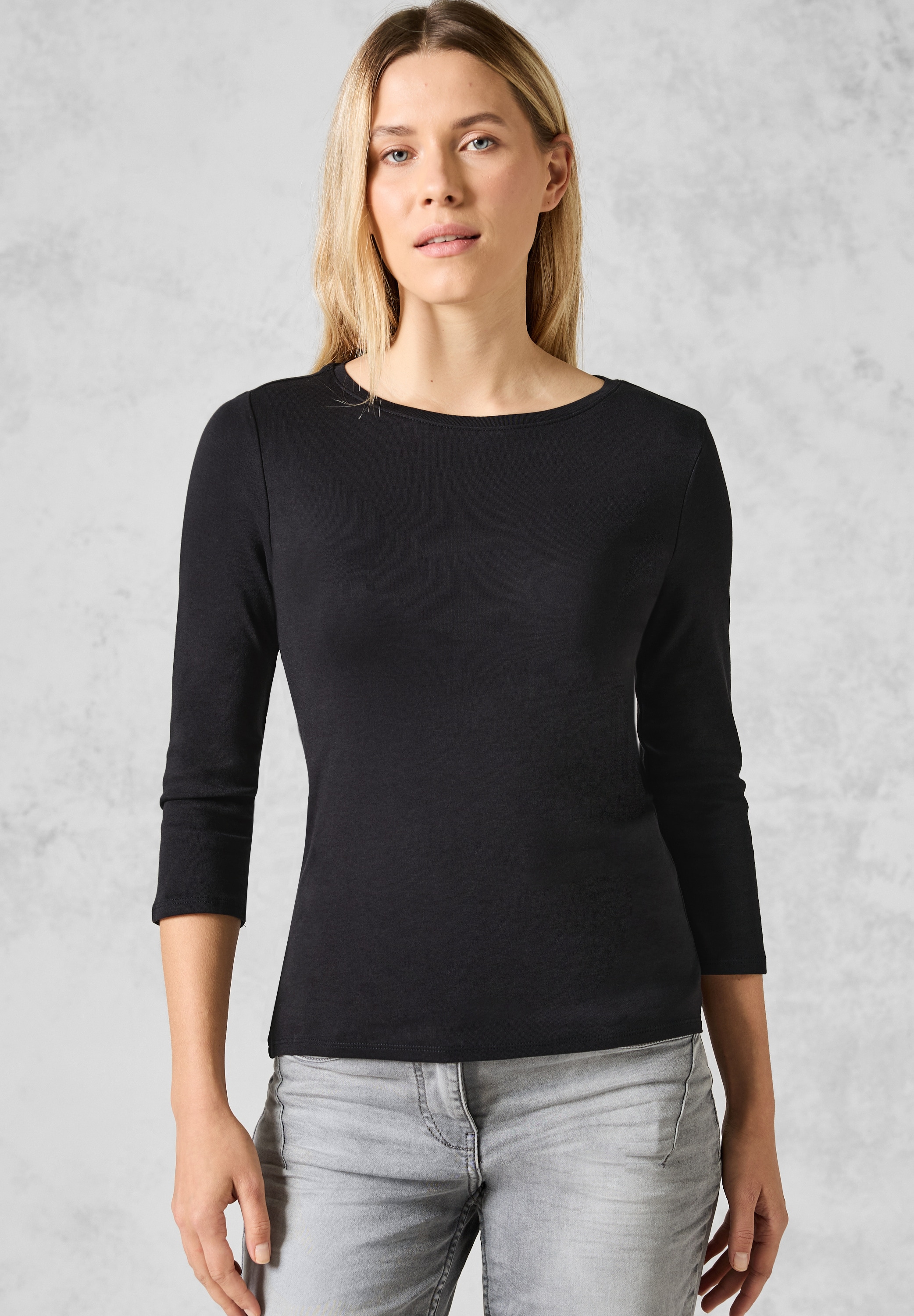 Cecil 3/4-Arm-Shirt "Basic Boatneck", mit U-Boot-Ausschnitt günstig online kaufen