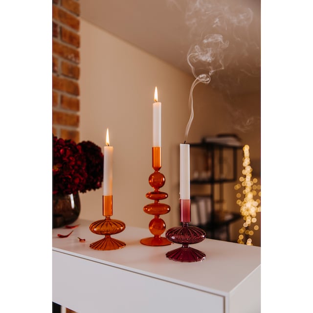 AM Design Kerzenhalter »Stabkerzenhalter, Höhe ca. 25 cm«, (Set, 2 St.),  aus Glas bestellen | BAUR