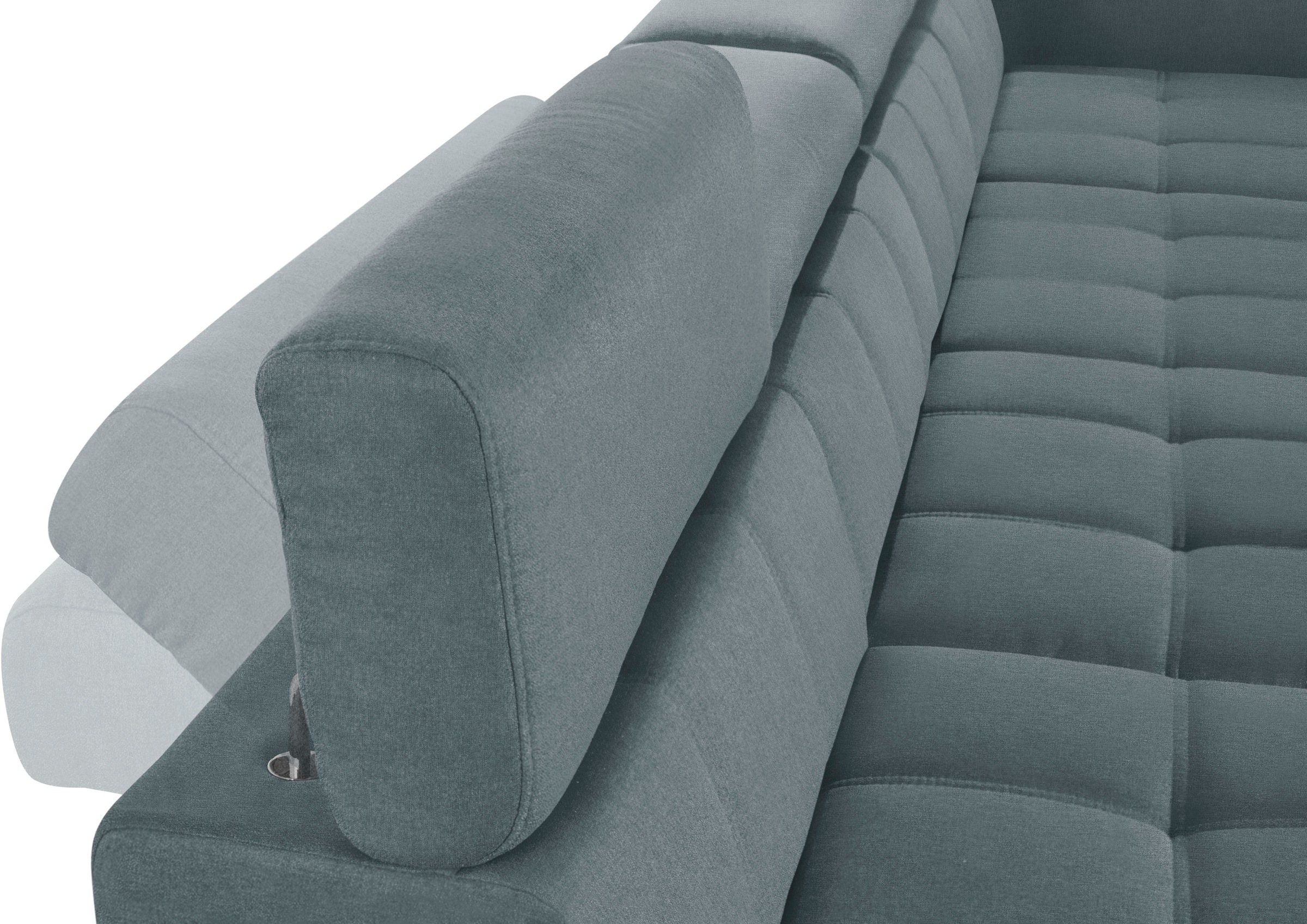 DOMO collection Wohnlandschaft »Cunelli tolle Sitznähte als Designelement, fester Sitzkomfort, U-Form«, wahlweise mit Kopfteilverstellung, bodenfrei