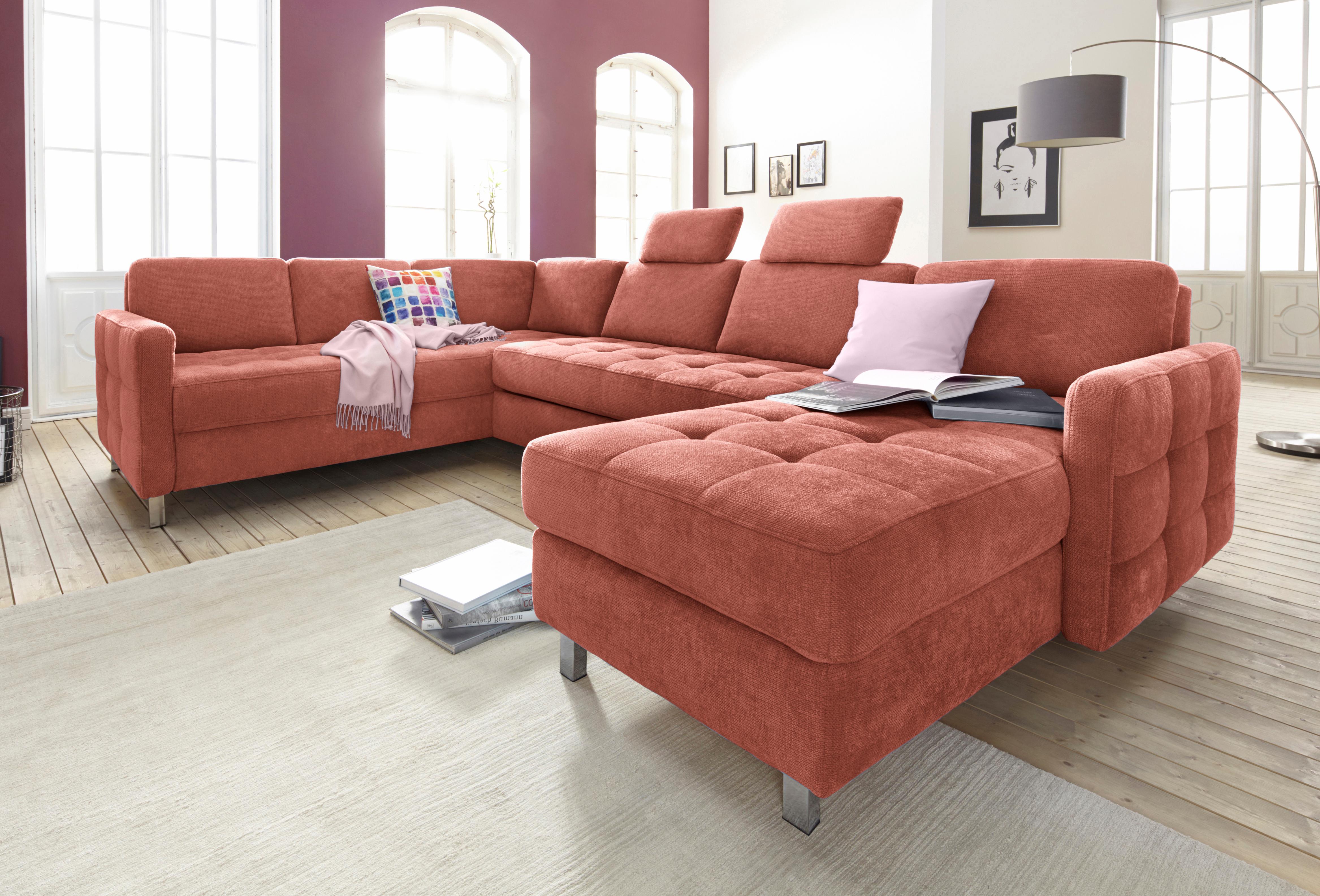 sit&more Wohnlandschaft "Pablo U-Form, B: 292cm, inkl. 2 Kopfstützen" wahlweise mit Schlaffunktion und Bettkasten