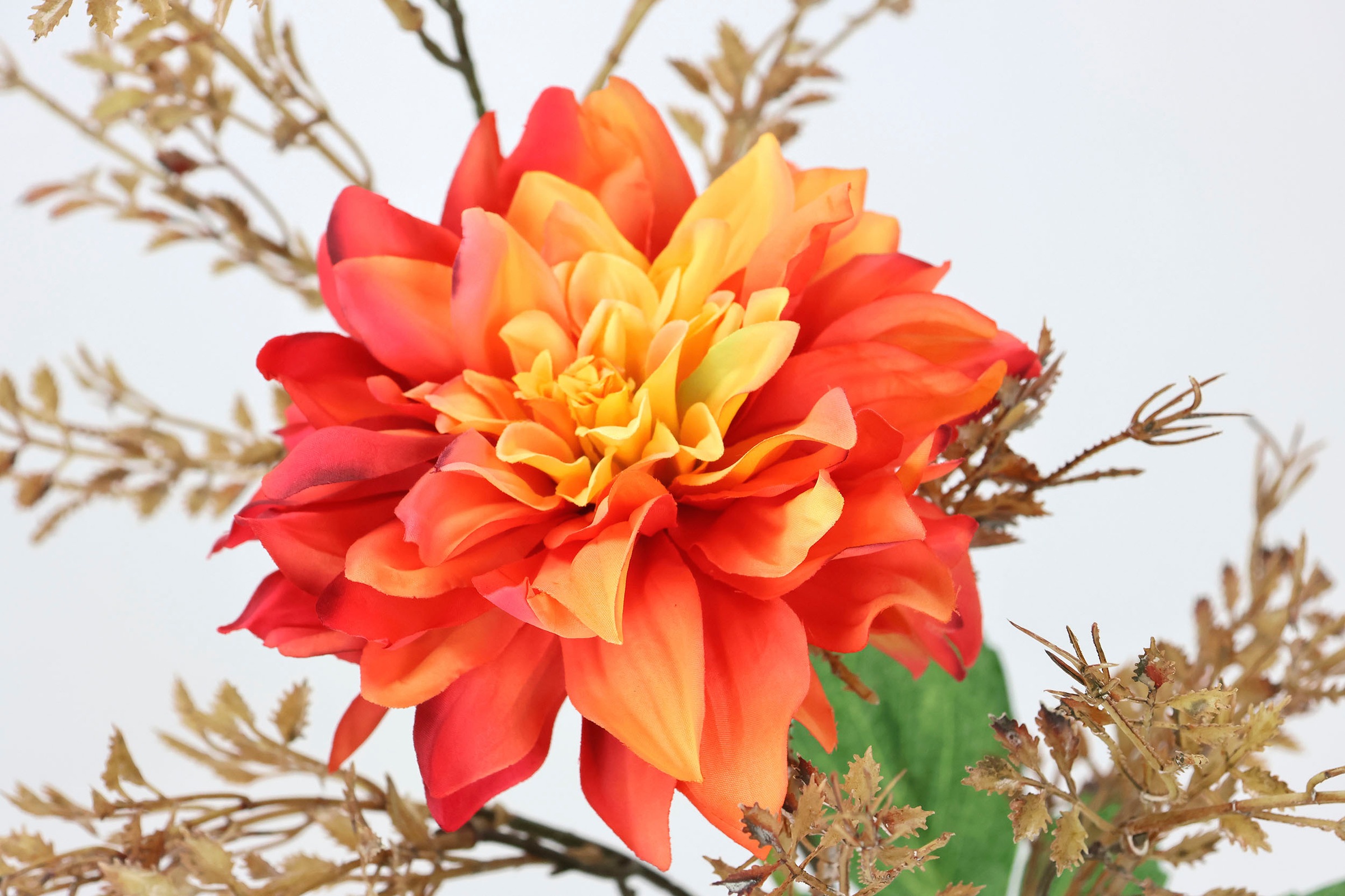 Thumbnail - I.GE.A. Kunstblumenstrauß "Kunstblumen Set Dahlie" Mit Dekozweig 62 cm hoch Blumen Arrangement Seidenblumen Einzelblumen