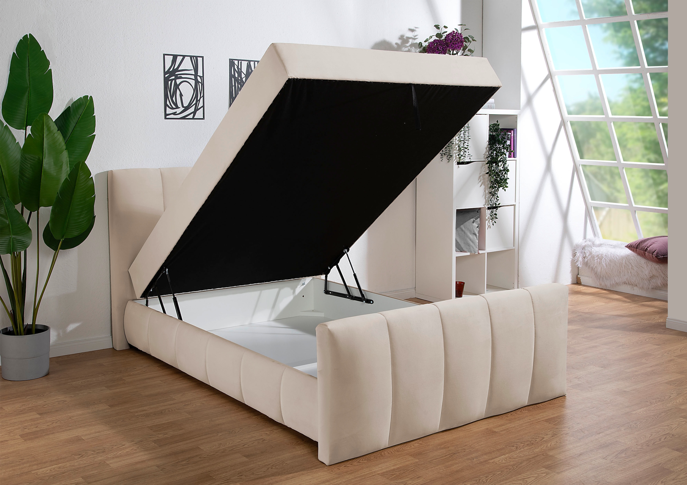 Home affaire Boxbett »Hanelore inkl. Bettkasten und Topper« Boxbett mit Bettkasten und Fußteil, inkl. Topper