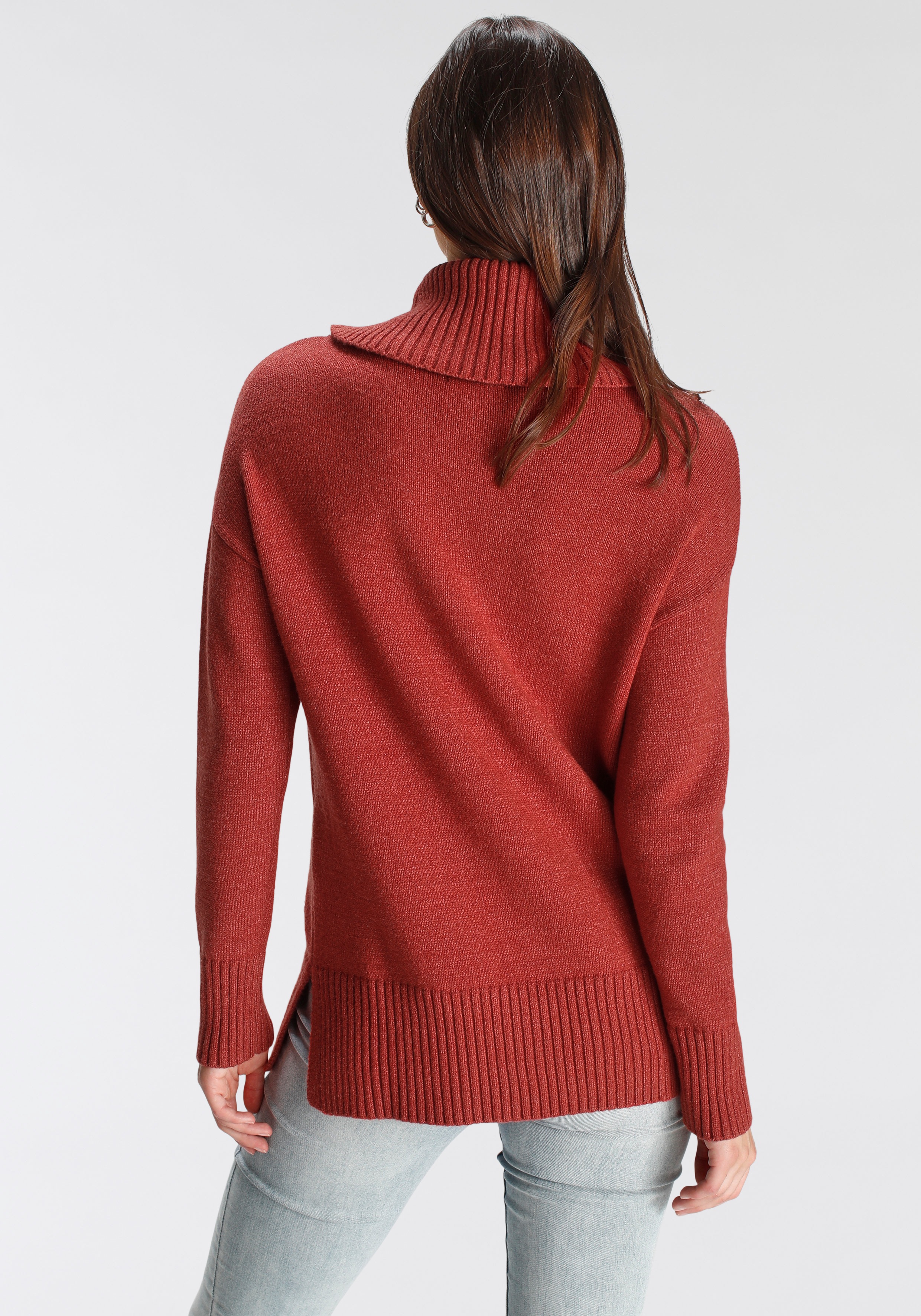 Thumbnail - Tamaris Rollkragenpullover in lässiger Form mit seitlichen Schlitzen