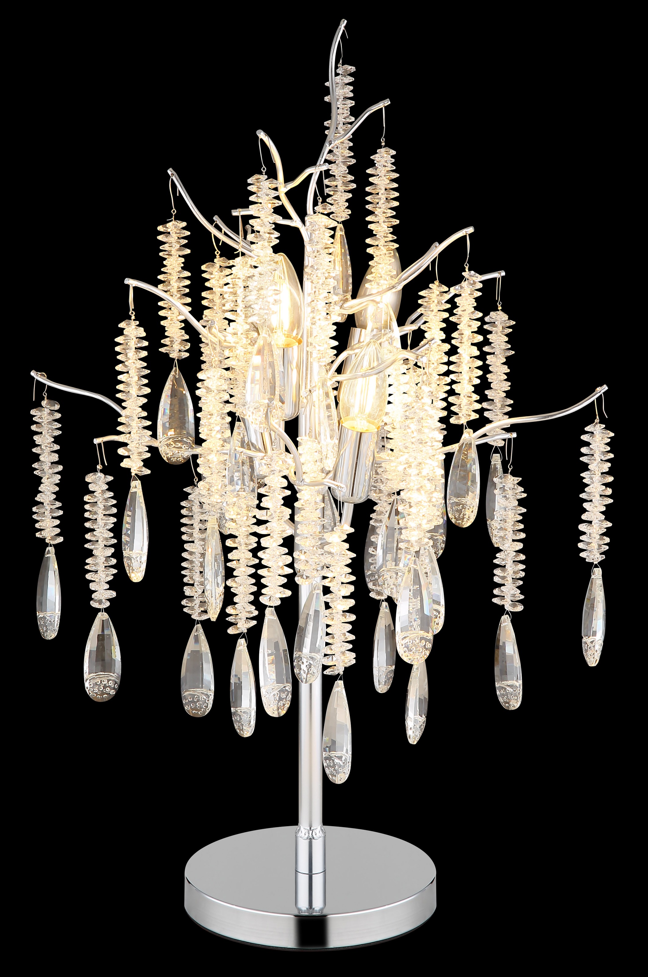 GLOBO LIGHTING Tischleuchte »KINGA« E14 1 Stk. Design Tischlampe mit funkelndem Kristallglas