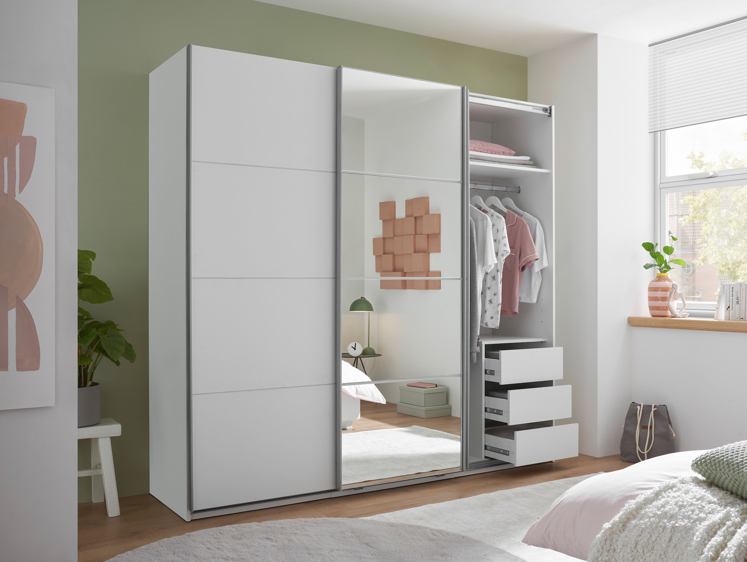 Schlafkontor Schwebetürenschrank »Carano Kleiderschrank, Schiebetürenschrank mit Spiegeltür«