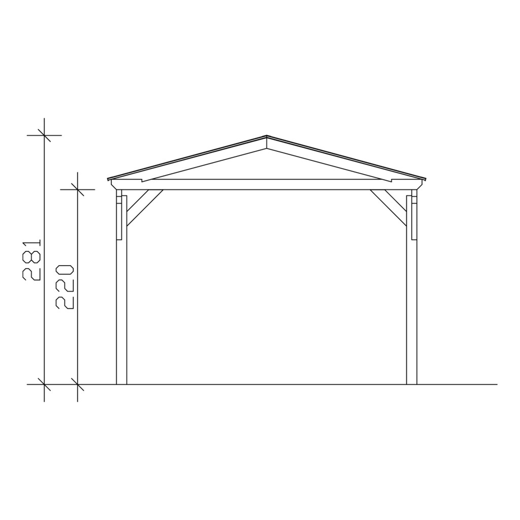 Skanholz Einzelcarport »Westerwald«, Leimholz-Nordisches Fichtenholz, 326 cm, braun