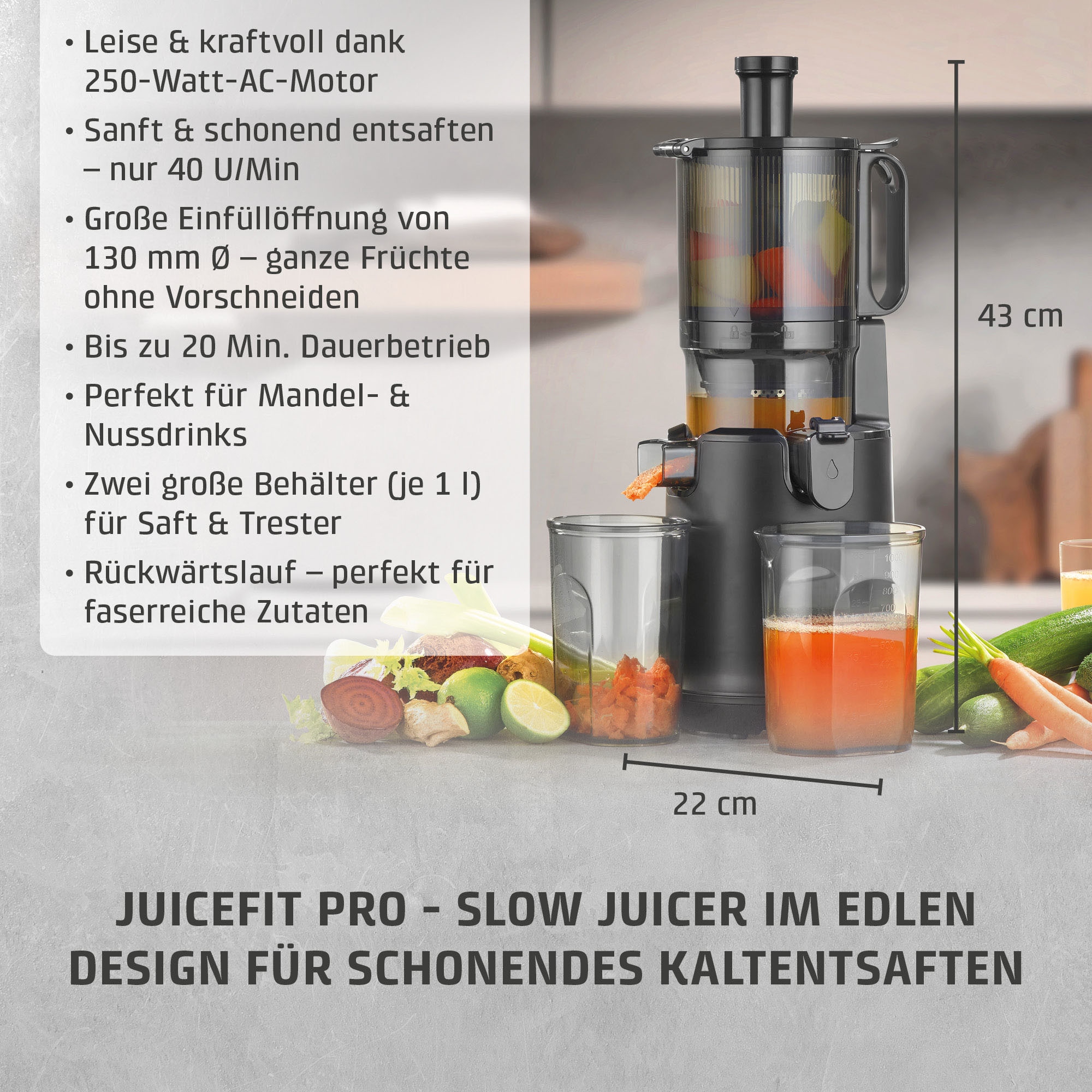 Caso Slow Juicer »3511  JuiceFitPro« 250 W