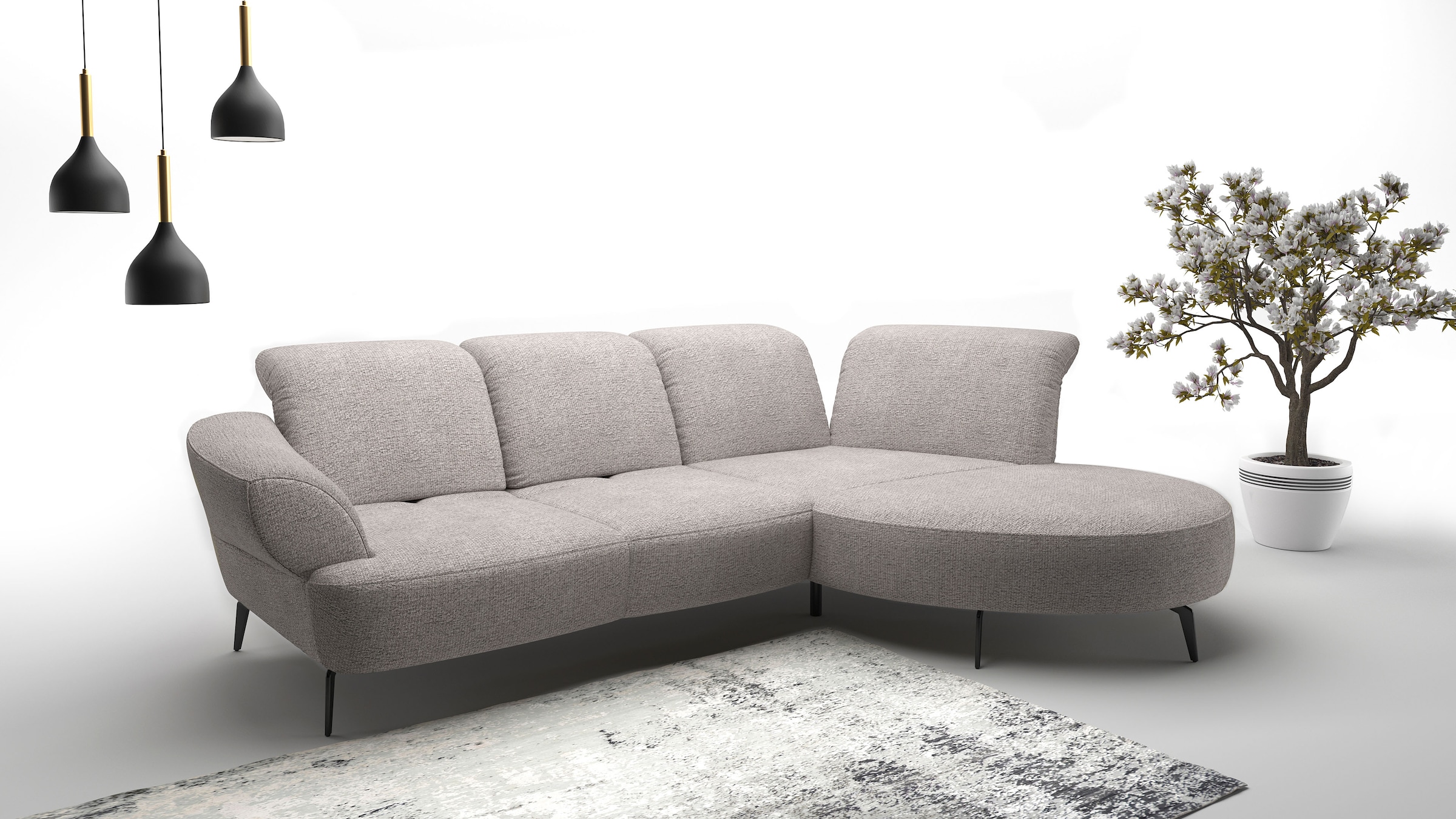 sit&more Ecksofa "Dance, L-Form, inkl. Sitztiefenverstellung" inkl. Click&Seat, optional mit Kopfteilverstellung
