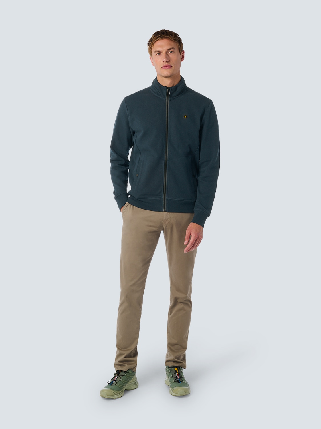 NO EXCESS Sweater »No Excess Weste mit Twill-Jacquard und Reißverschluss«