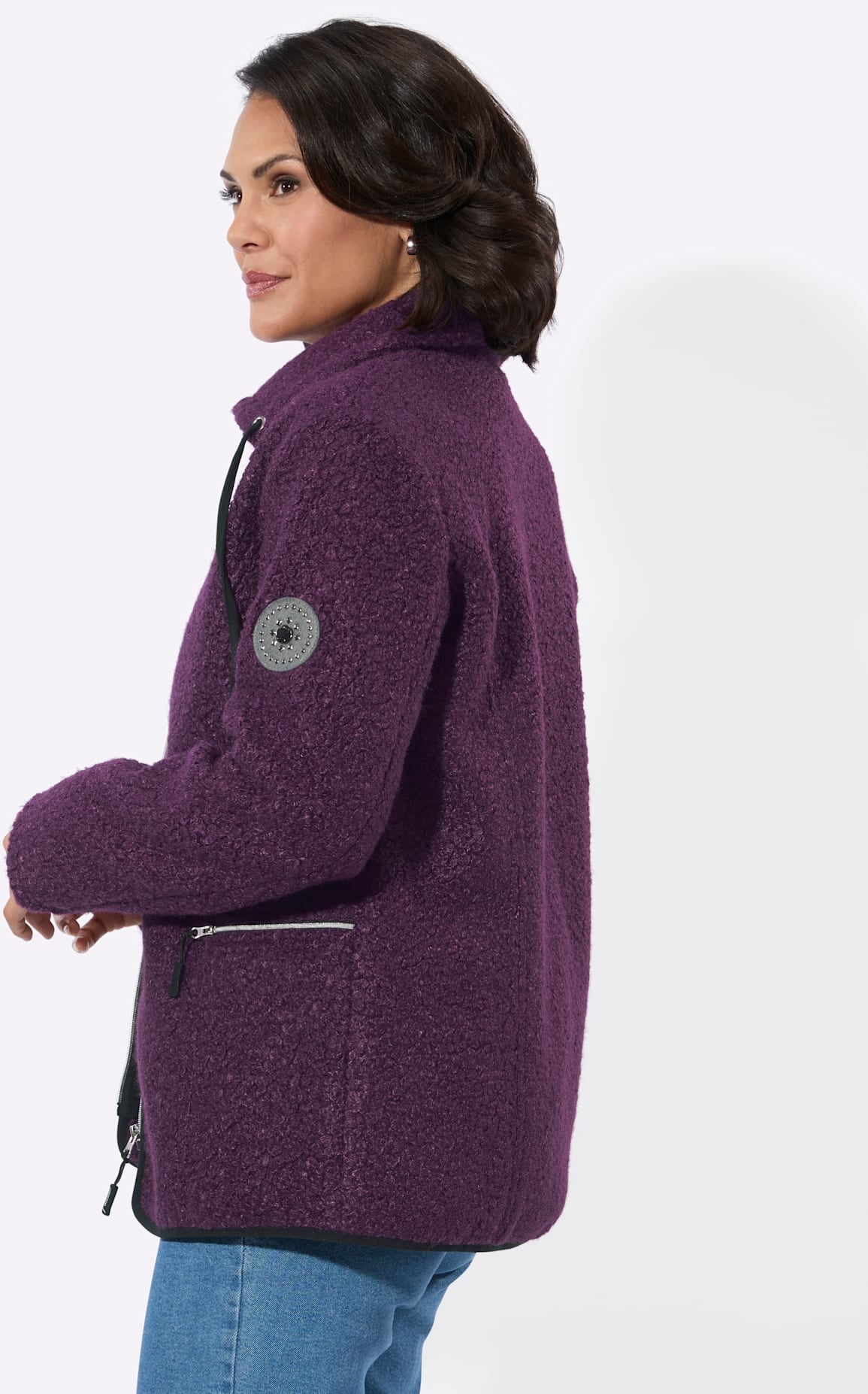 Casual Looks Bouclèjacke ohne Kapuze