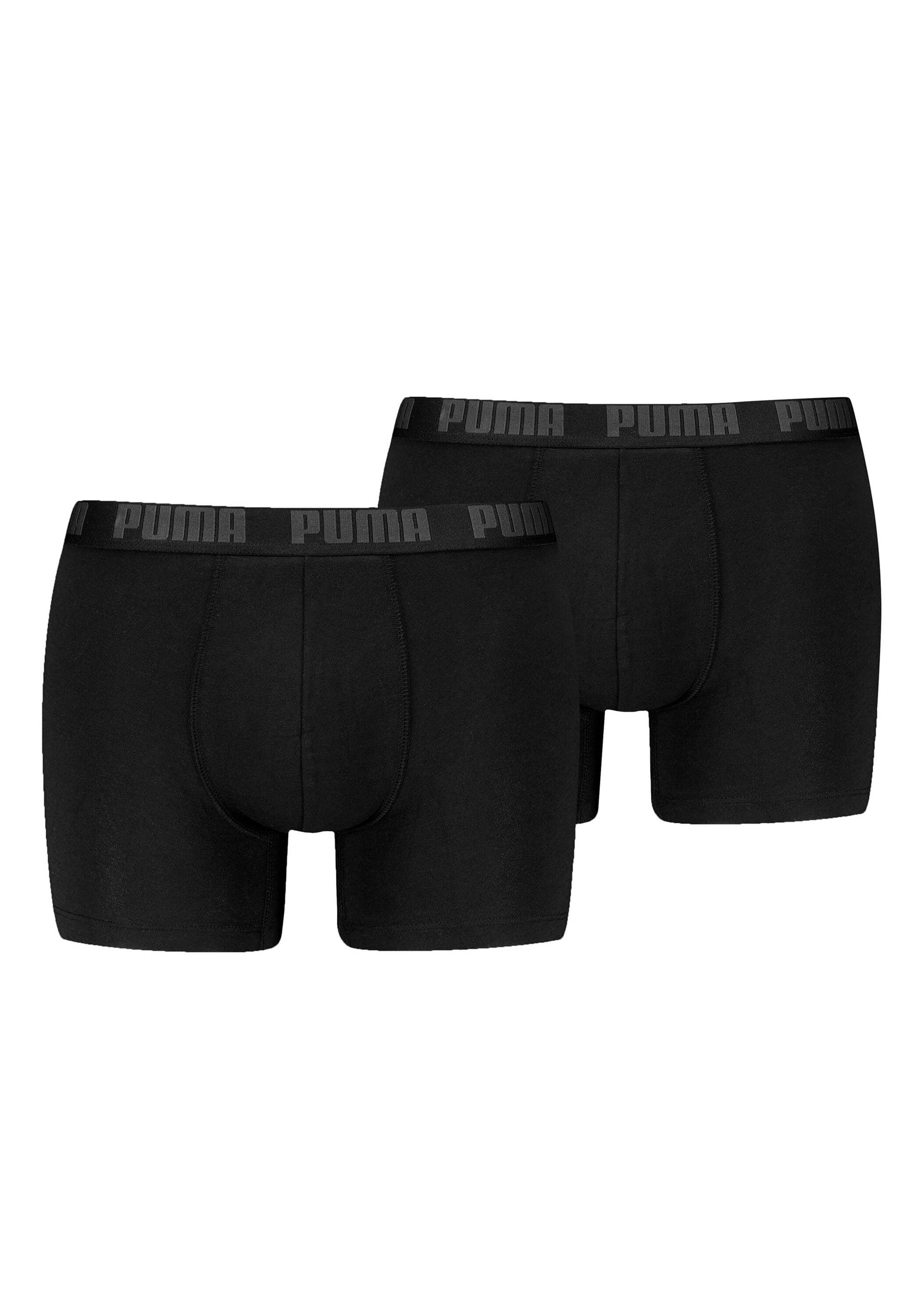 PUMA Herren Boxershorts "Boxershort 2er Pack", Gr. XXL, schwarz, Obermaterial: 95% Baumwolle CO. 5% Elasthan EL., Unterhosen