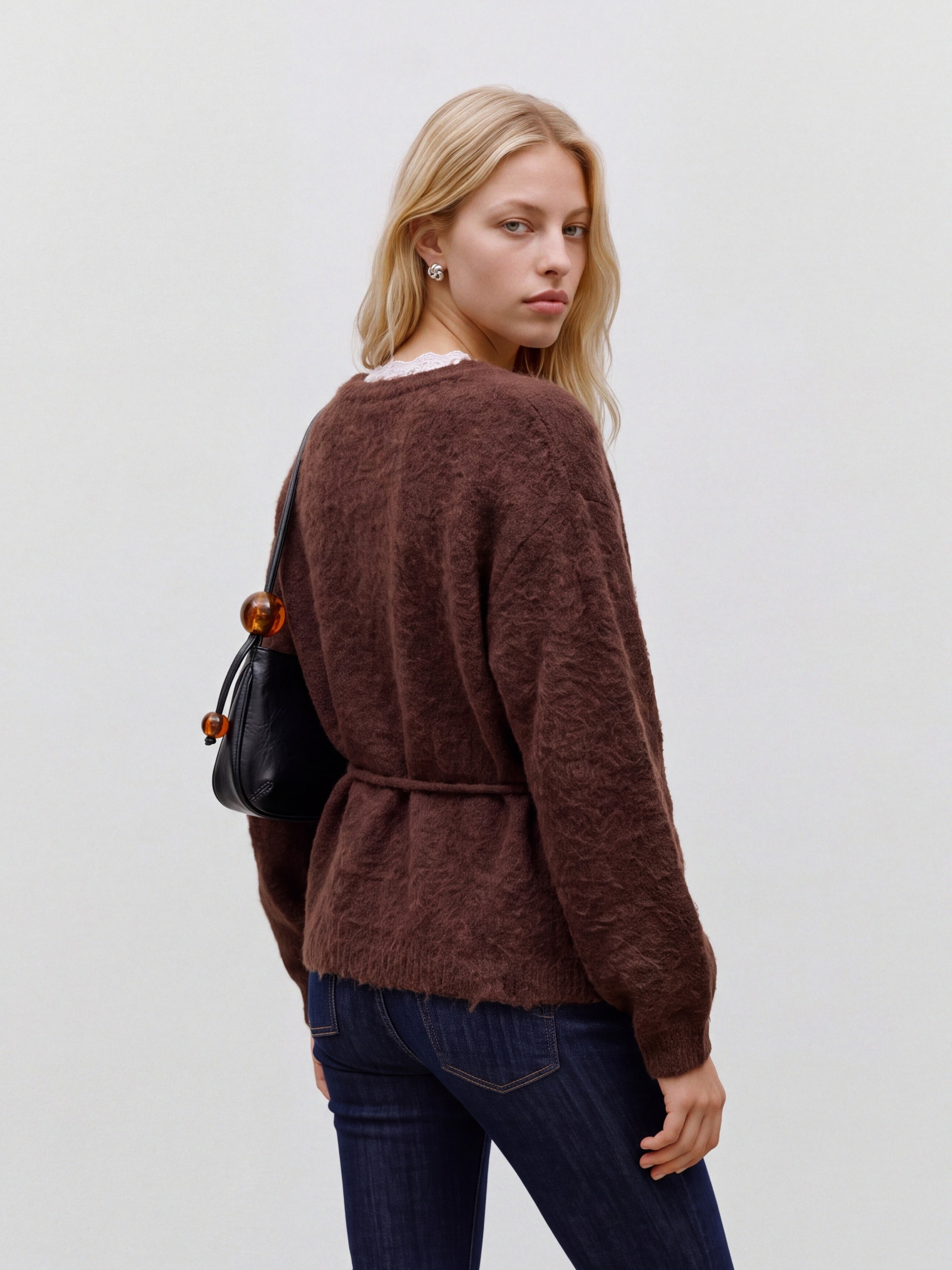 Vero Moda Strickjacke »VMBERRY LS O-NECK TIE CARDIGAN NOOS« Materialmix