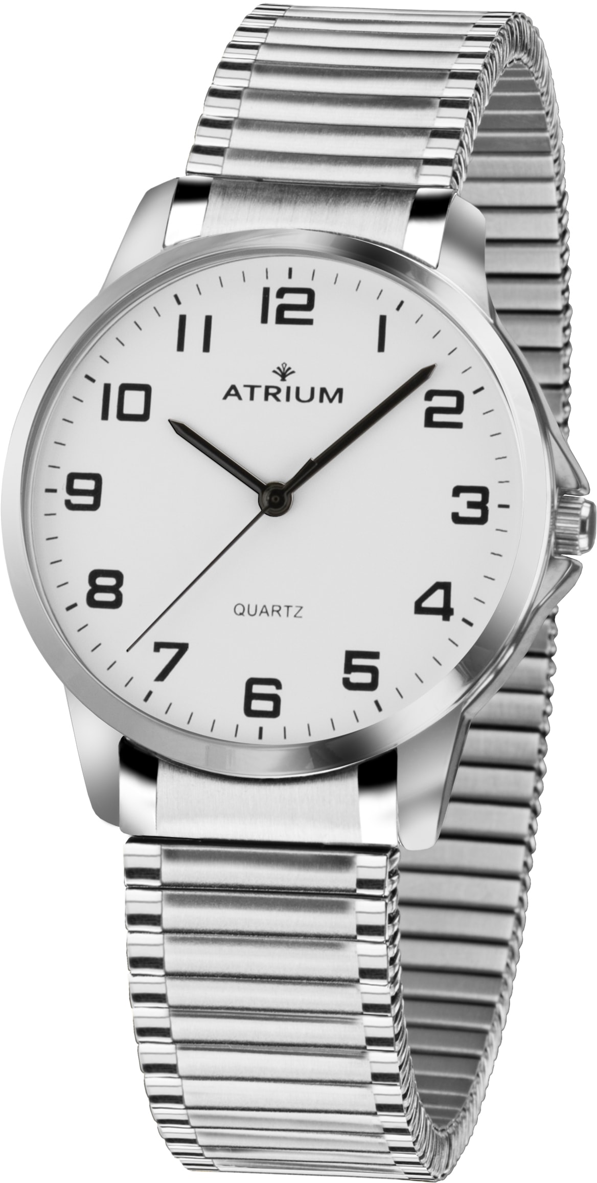 Atrium Quarzuhr, Armbanduhr, Damenuhr, Edelstahlarmband, Zugband, Flexband