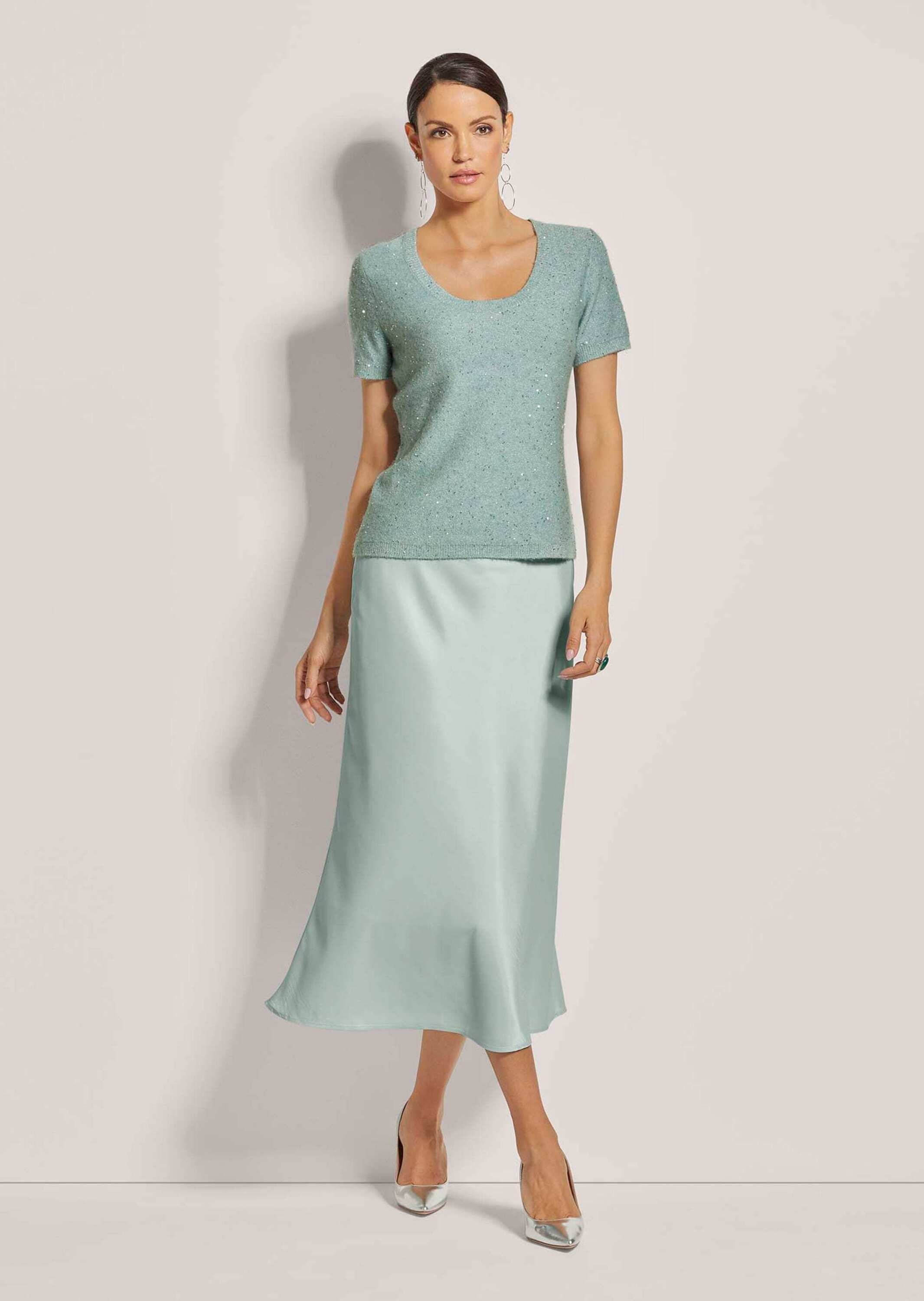 MADELEINE Longpullover "Pullover Kurzarm-Pullover mit Pailletten-Glanz" günstig online kaufen