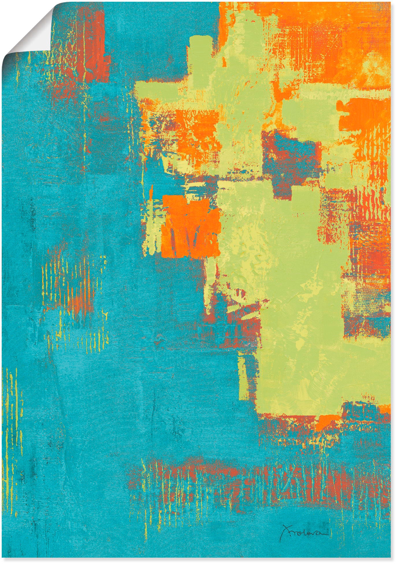 Artland Poster »Sun lit Boulevard I _türkis-gr...