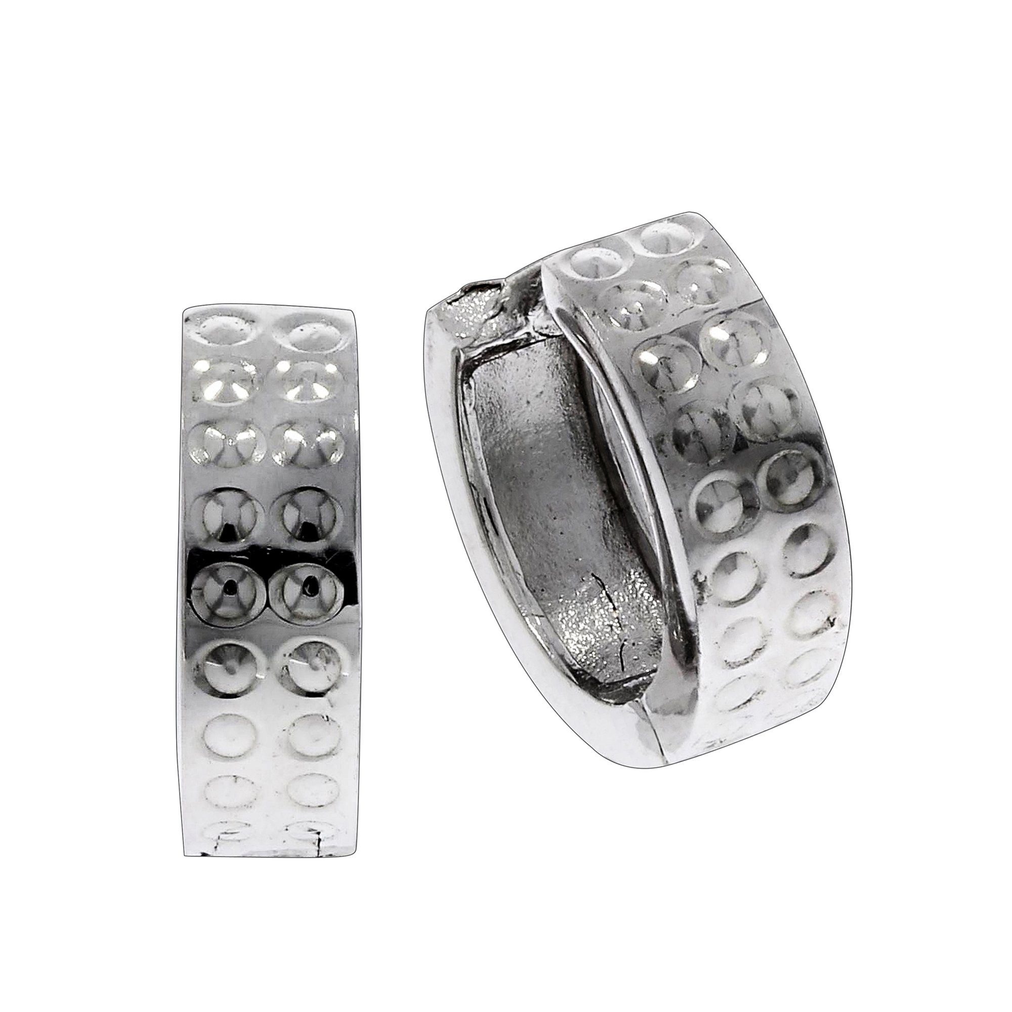 Vivance Klappcreolen »925/- Sterling Silber rhodiniert 1,2cm«, rhodiniert+diamantiert kaufen