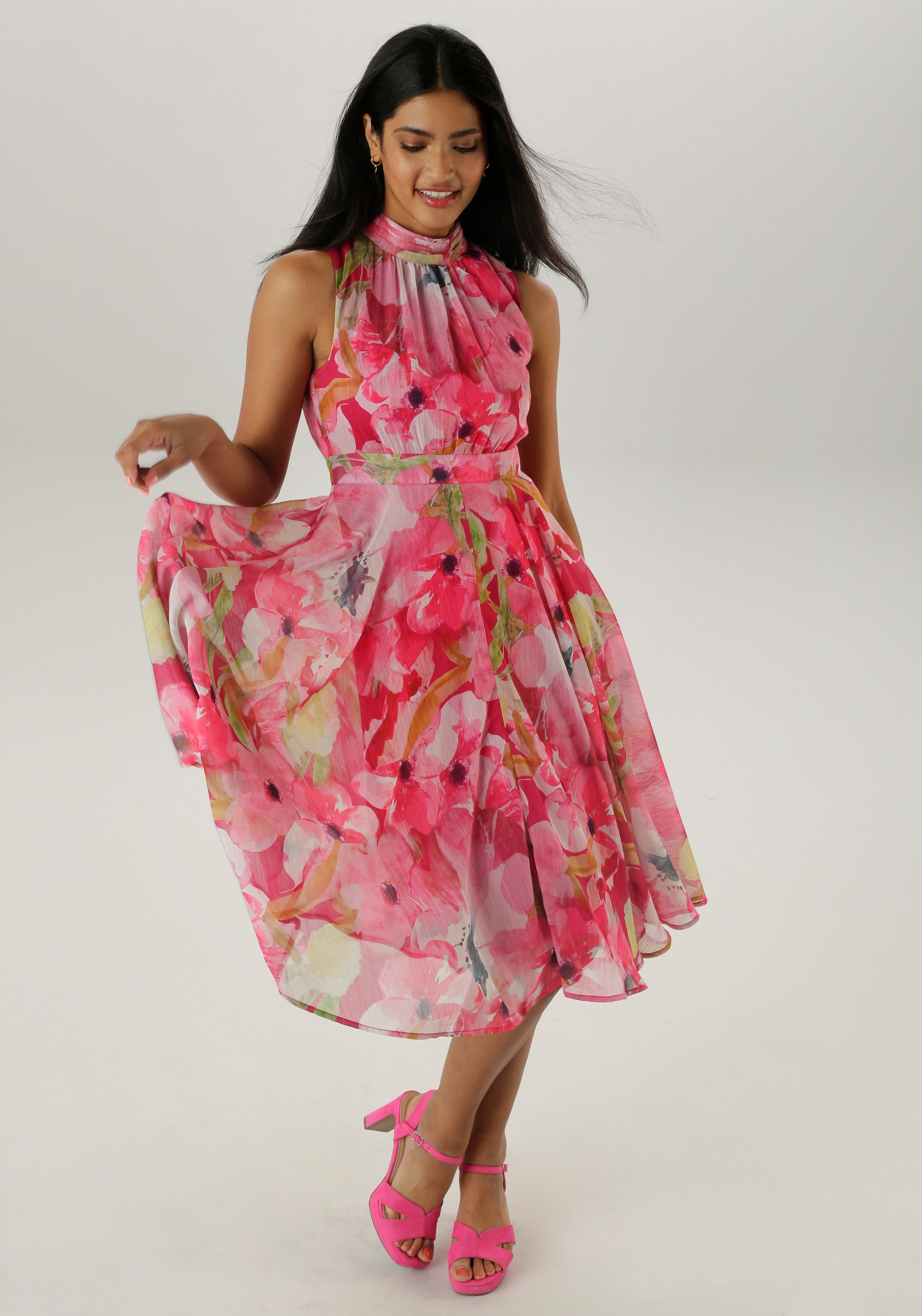 Aniston SELECTED Chiffonkleid, mit traumhafter, floraler Musterung günstig online kaufen