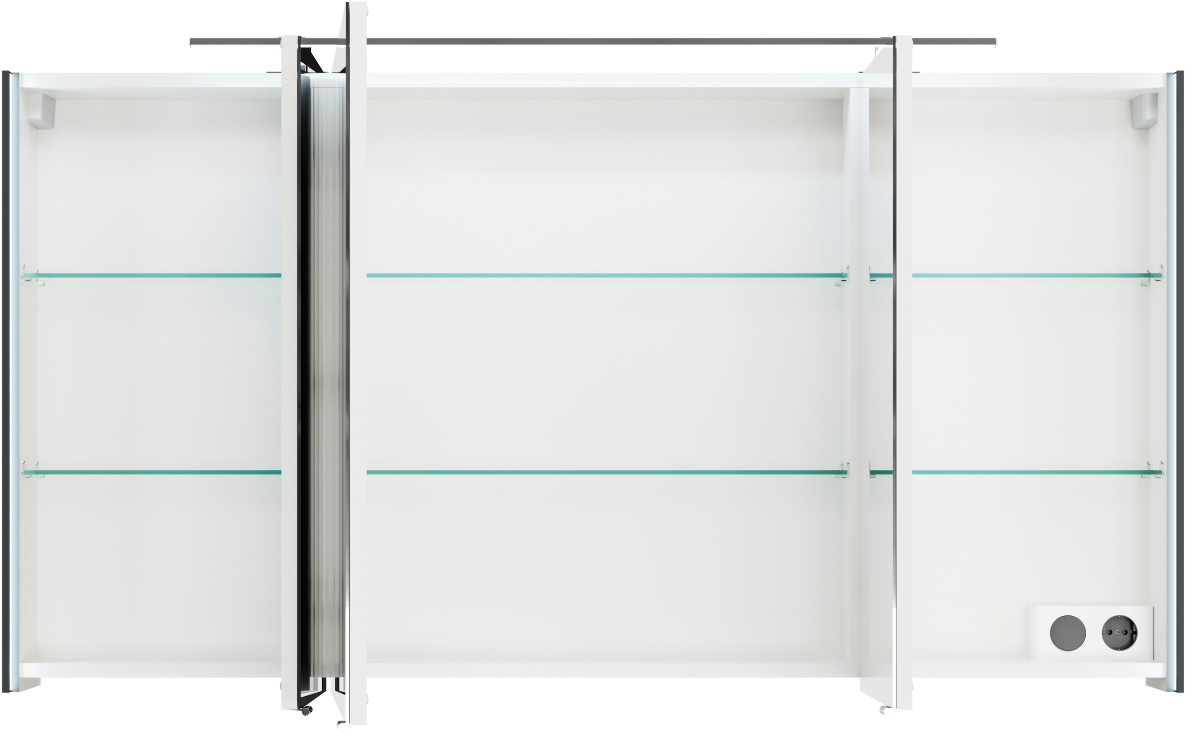Saphir Spiegelschrank »Serie 7045 Badezimmer-Spiegelschrank inkl. LED-Beleuchtung, 3 Türen«, Badschrank 133,2 cm breit, inkl. LEDplus Schalter und Türdämpfer