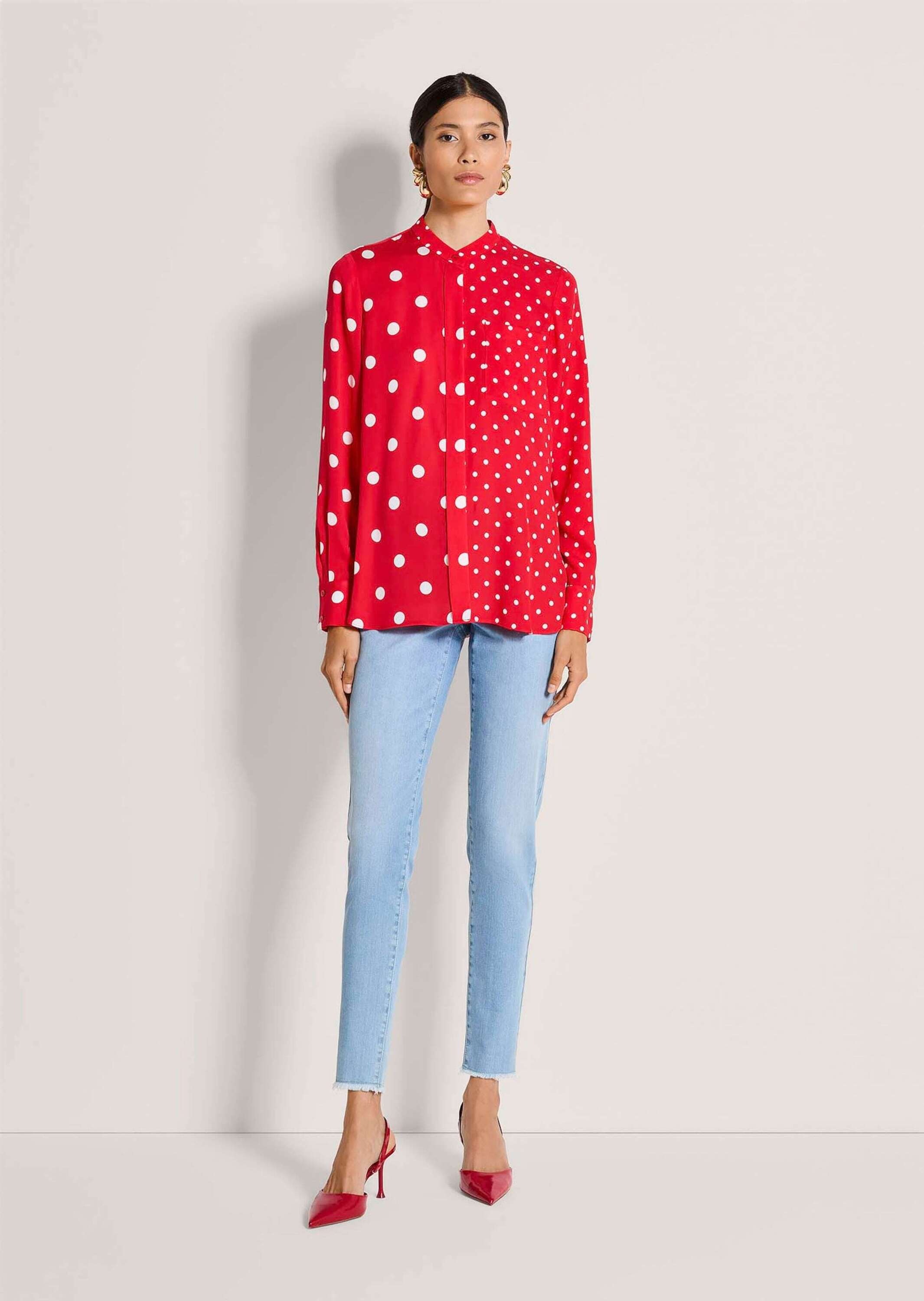 MADELEINE Langarmbluse "Hemdbluse Viskosebluse mit Pünktchen-Design" Keller günstig online kaufen