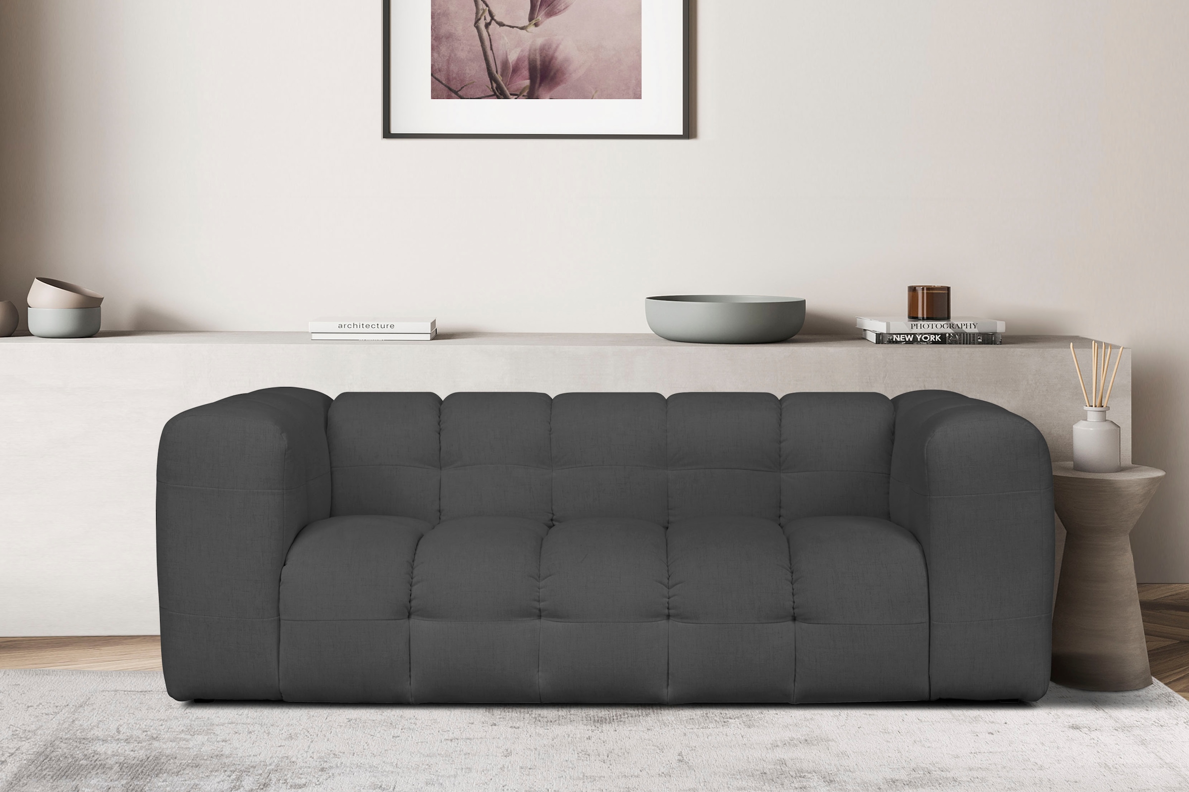 LeGer Home by Lena Gercke 3-Sitzer »TALISHA Designersofa, moderne Steppung, Maße B/T/H: 229/110/75 cm«, aufwendig gepolstert, hoher Sitzkomfort