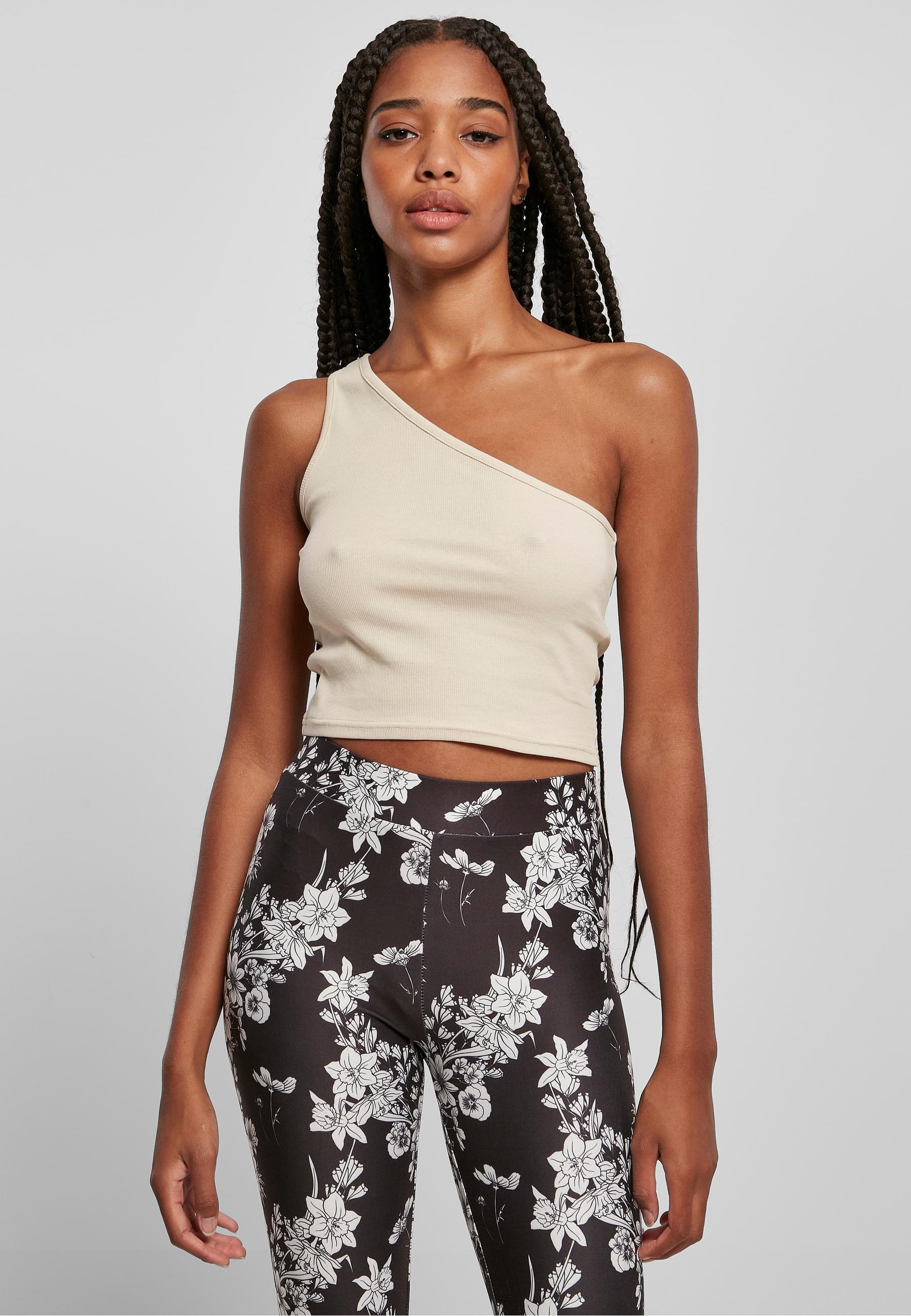 URBAN CLASSICS Muskelshirt »Urban Classics Damen Ladies Cropped Asymmetric Top«, (1 tlg.)