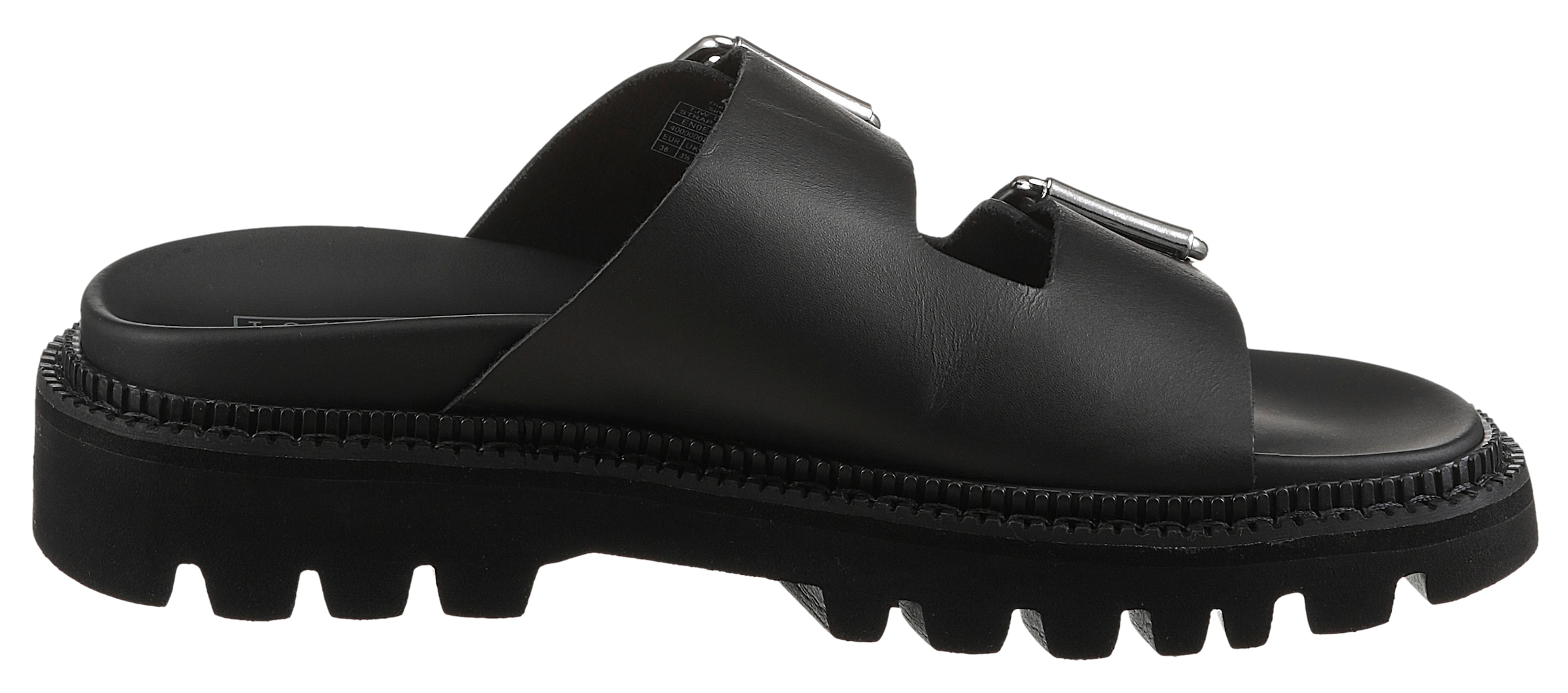 Tommy Jeans Pantolette »TJW DOUBLE STRAP SANDAL«, Plateau, Sommerschuh, Schlüpfschuh mit zwei verstellbaren Schnallen