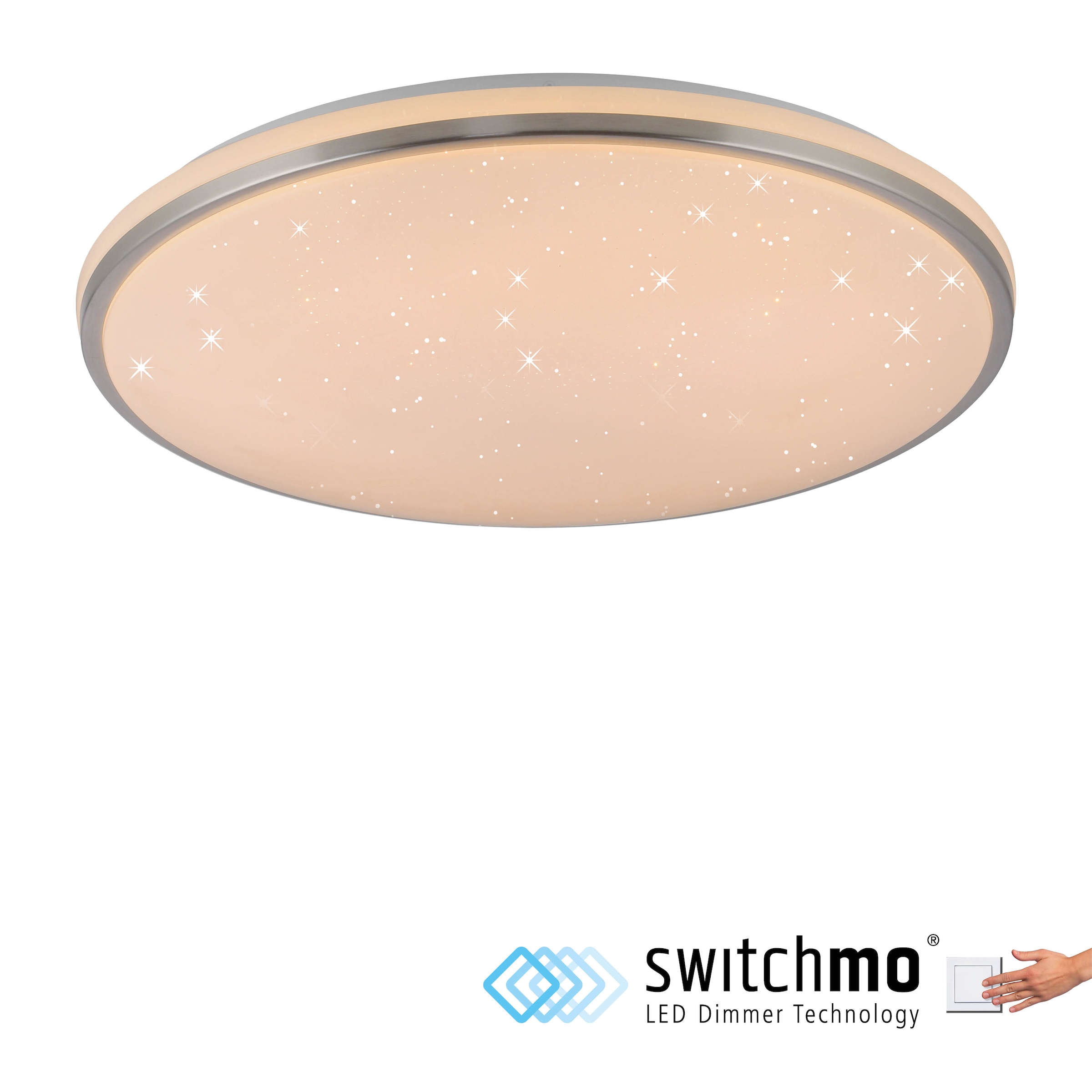 JUST LIGHT LED Deckenleuchte »KYLE« LED-Board 1 Stk. Warmweiß 3-Stufen Dimmer (100%-50%-10%) Starrysky, Memoryfunktion