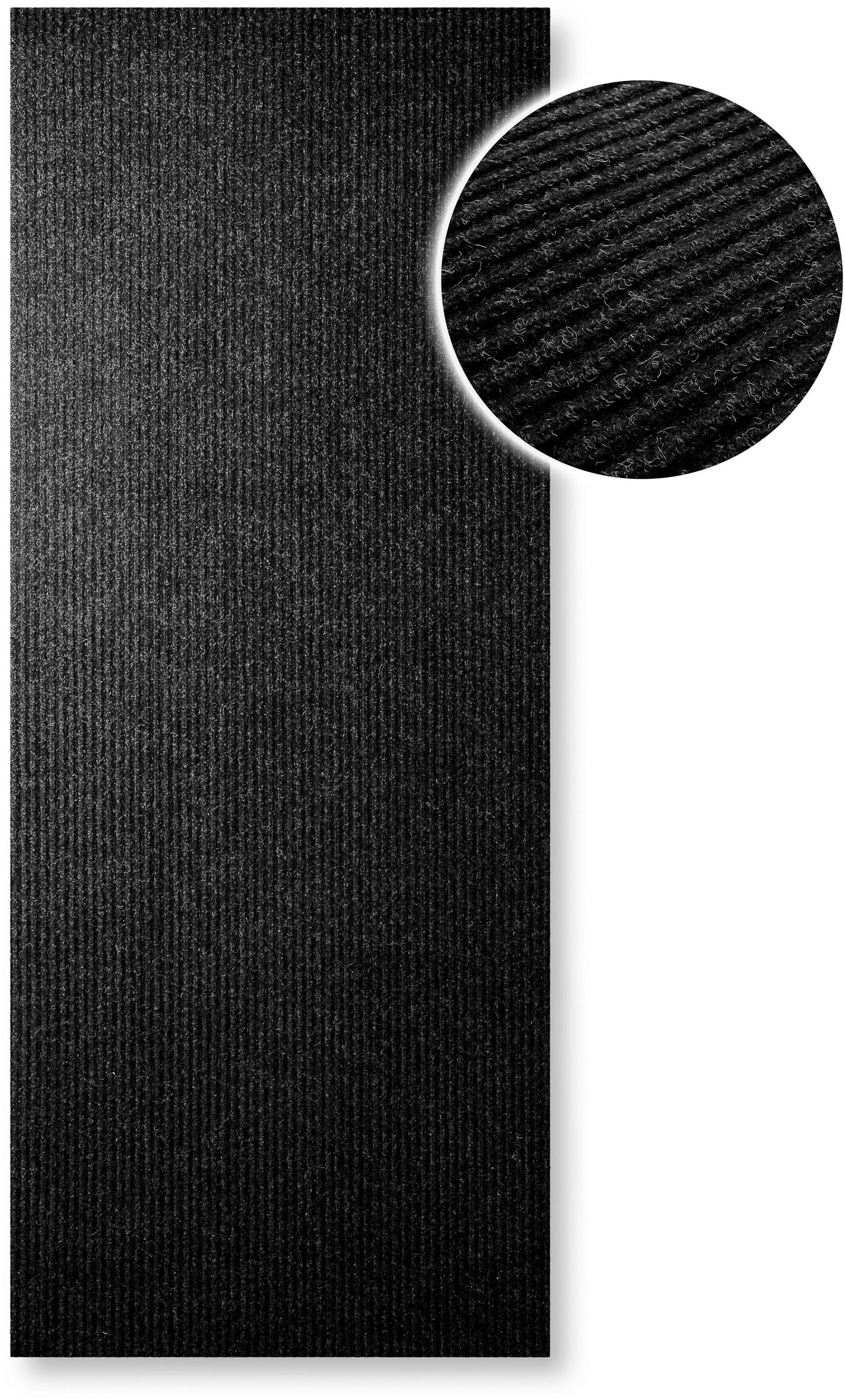 Teppich WECON HOME "Buhai", schwarz, B:80cm H:3mm L:100cm, Polyester, Teppiche, Teppich, ultraflacher Schmutzfangläufer, rutschfest, waschbar, wetterfest