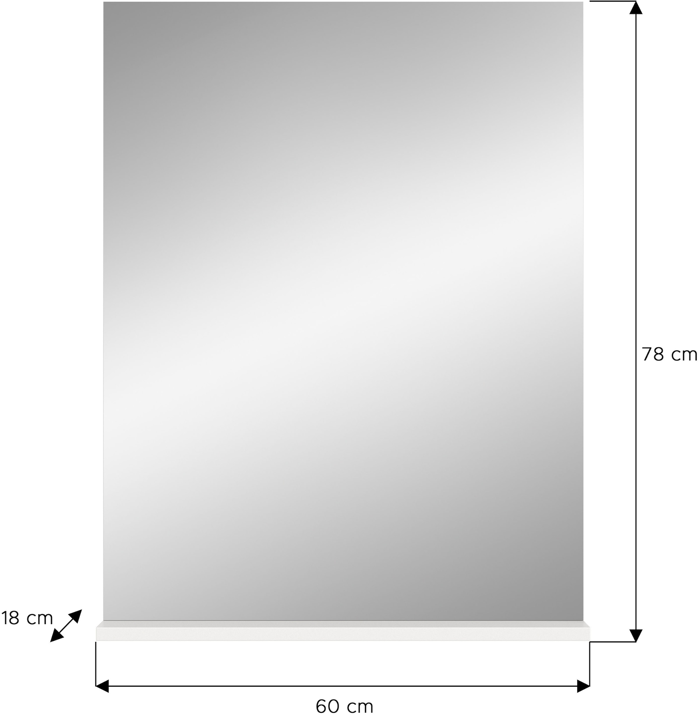 INOSIGN Badspiegel »Siena, Breite 60cm, 1 Ablageboden, hochwertiges Spiegelglas«, in verschiedenen Farben erhältlich, Badmöbel, Spiegel, Badezimmer