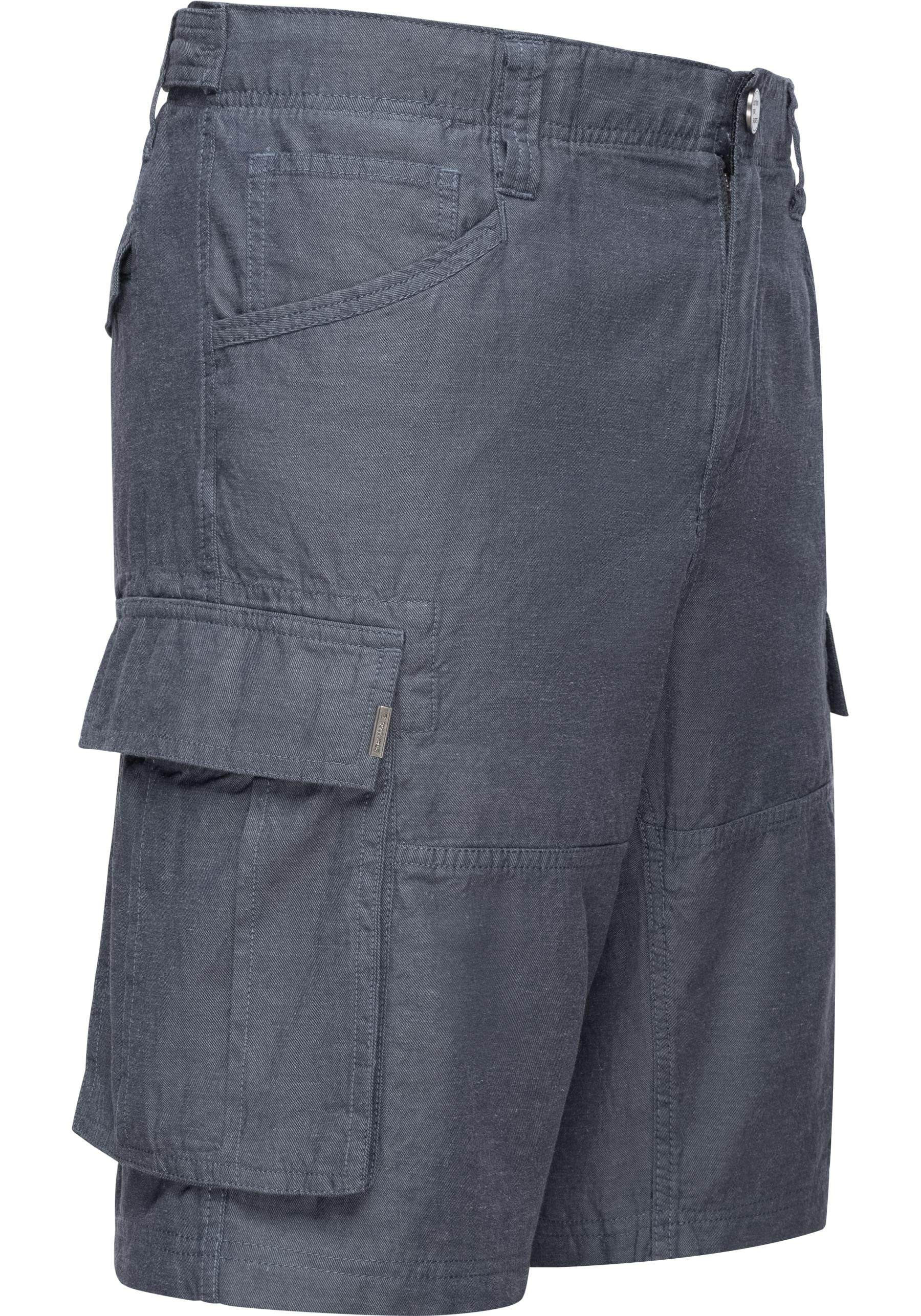 Ragwear Shorts "Merly Linen", (1 tlg.), Kurze Leinenhose in Cargo-Optik