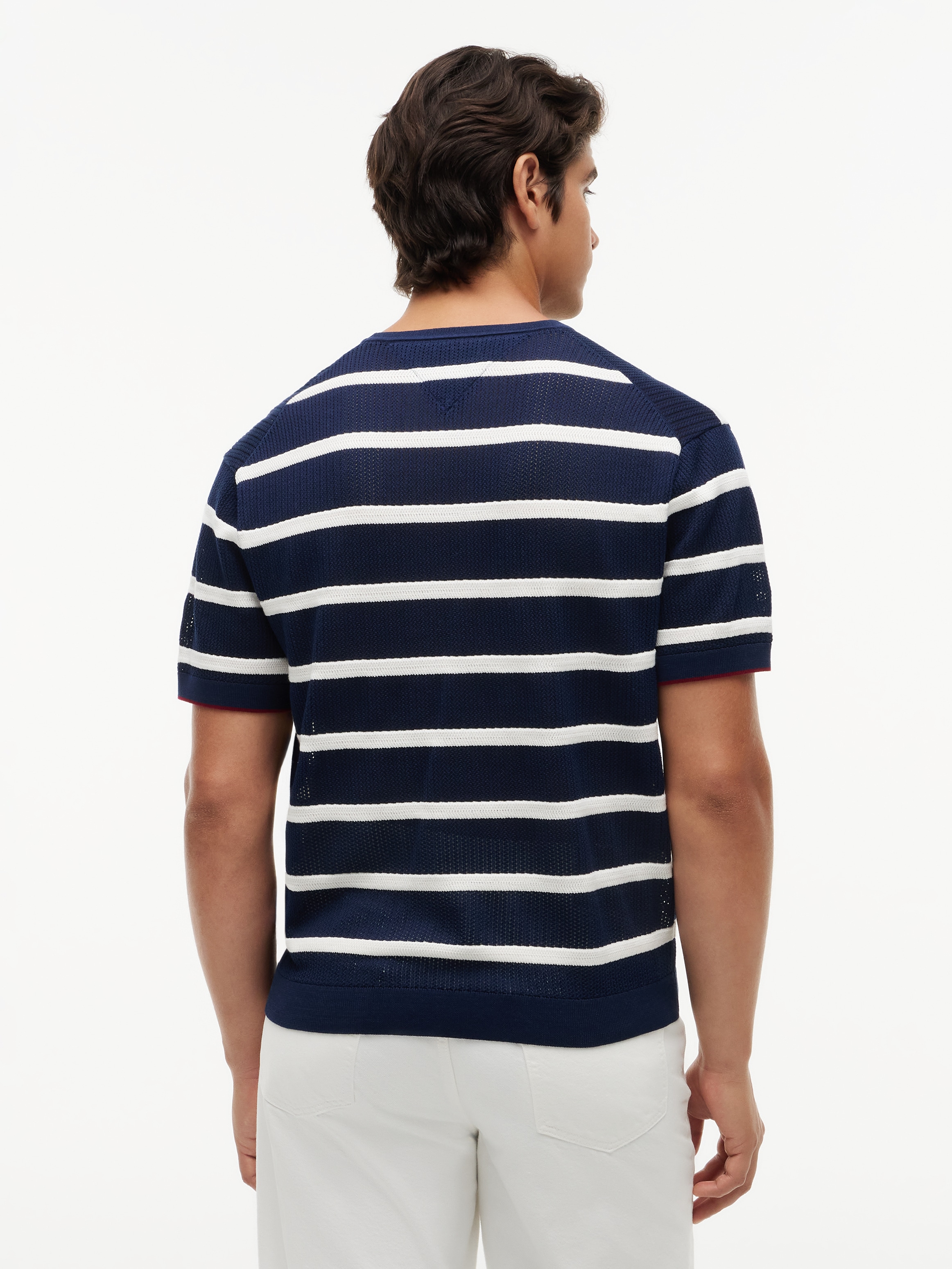 Tommy Hilfiger Kurzarmpullover »DC KNITTED TEXTURE BRETON STRIPE«